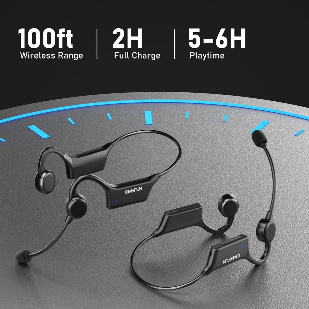 KIMAFUN 2.4G Fitness Headset Wireless Microphone, IP67 Waterproof Sweatproof Microphone for Water Aerobics, Swimming Coach, Fitness Instructor, Yoga, Spinning, Training, Teaching, Speakers, GWP91