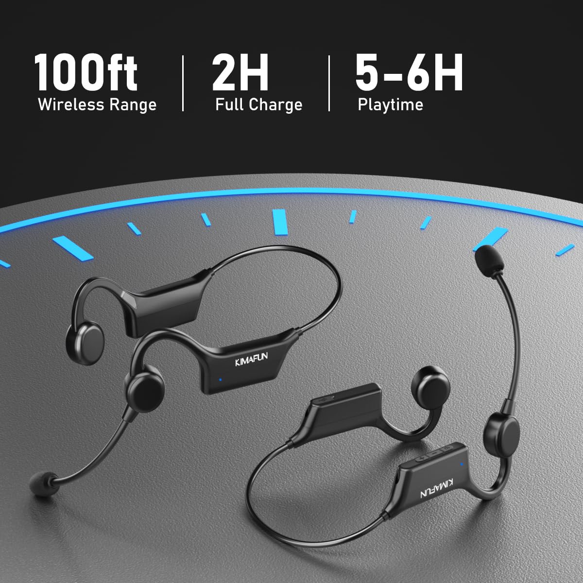 KIMAFUN 2.4G Fitness Headset Wireless Microphone, IP67 Waterproof Sweatproof Microphone for Water Aerobics, Swimming Coach, Fitness Instructor, Yoga, Spinning, Training, Teaching, Speakers, GWP91