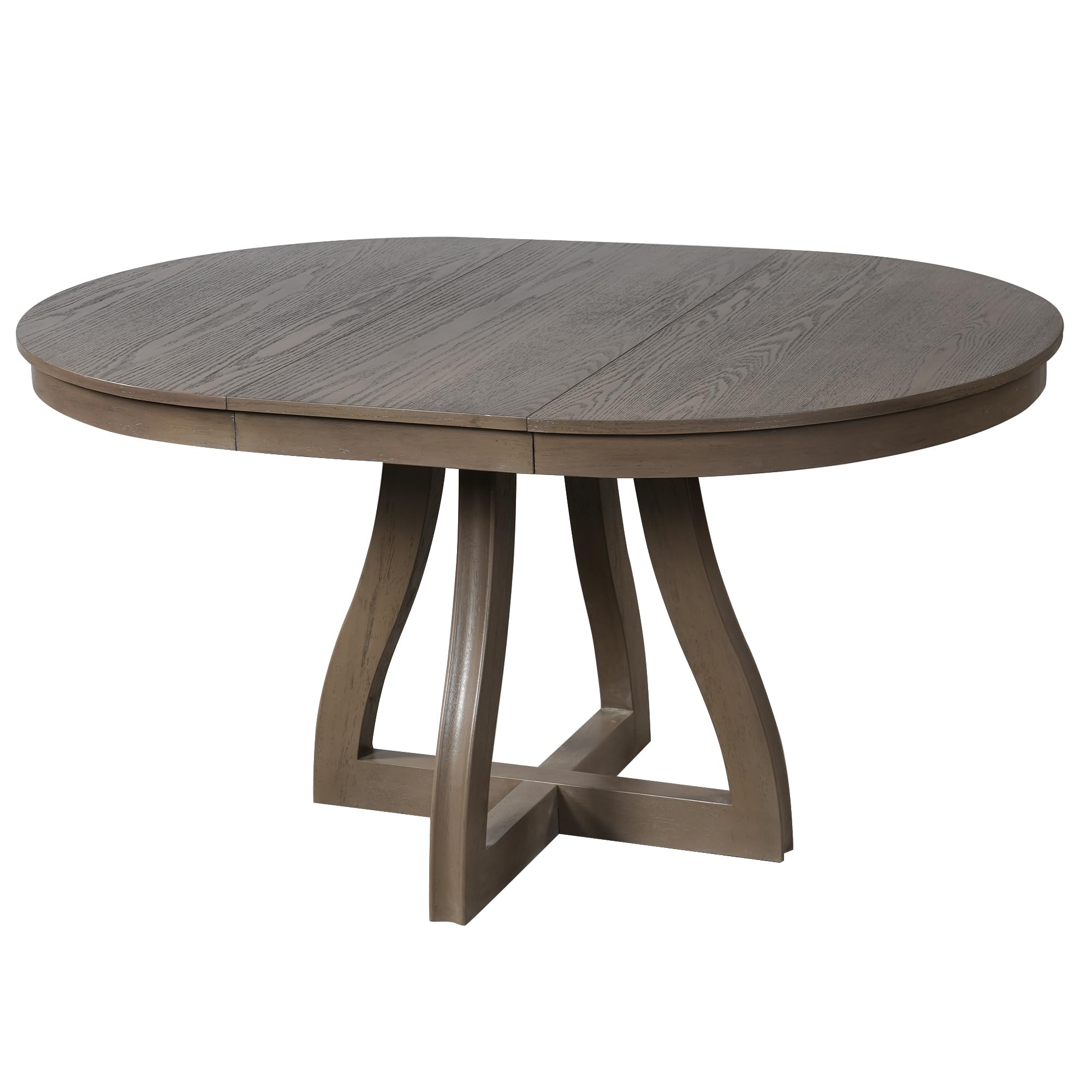 LUMISOL Round Dining Table for 4-6 People, 41"-57" Extendable Kitchen Table with 16" Removable Leaf for Small Places, Kitchen, Dining Room, Espresso