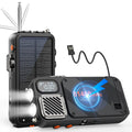 Emergency Radio&22000mAh Solar Power Bank, FM NOAA Weather Radio, Portable Hand Crank Bluetooth Radio, 20W Fast Charge Wireless Phone Charger, SOS Flashlight for Emergency/Home (Green)