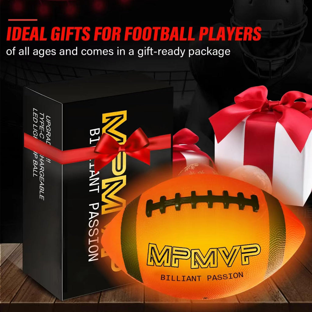 Glow in The Dark Football, Light Up LED Football Size 6, USB Rechargeable, Cool Outdoor Sports Boy Toys for Night Games, Birthday Gifts for Kids & Teens Age 6–12