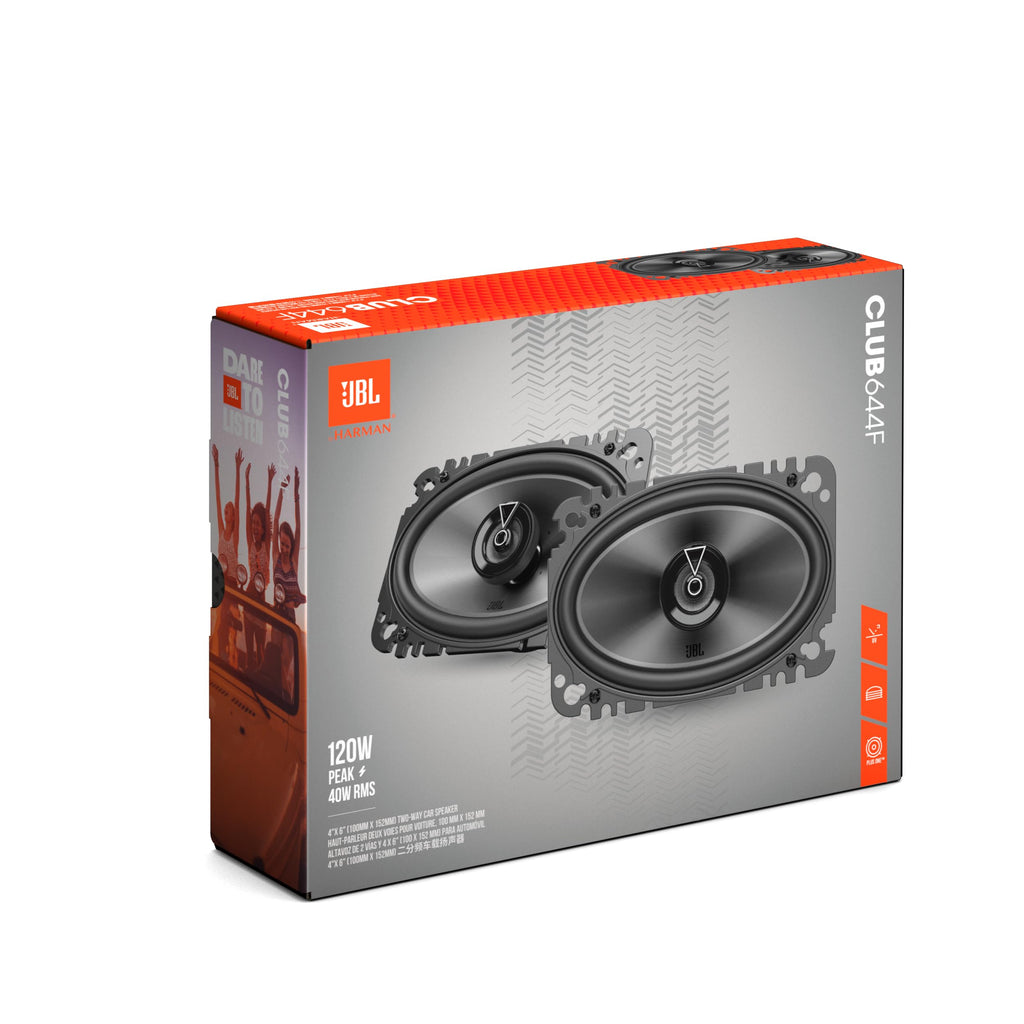 JBL Club 34F - 3-1/2" (87mm) Two-Way Car Speaker, 75 Watts Peak, 25 Watts RMS, Sensitivity (@ 2.83V): 89dB, Frequency Response: 90Hz – 20kHz, Nominal Impedance: 3.0 ohms