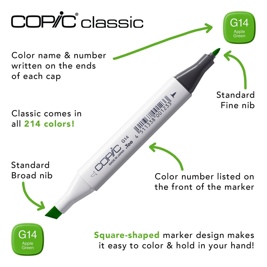 Copic Classic Marker Set, 72-Colors, Set B