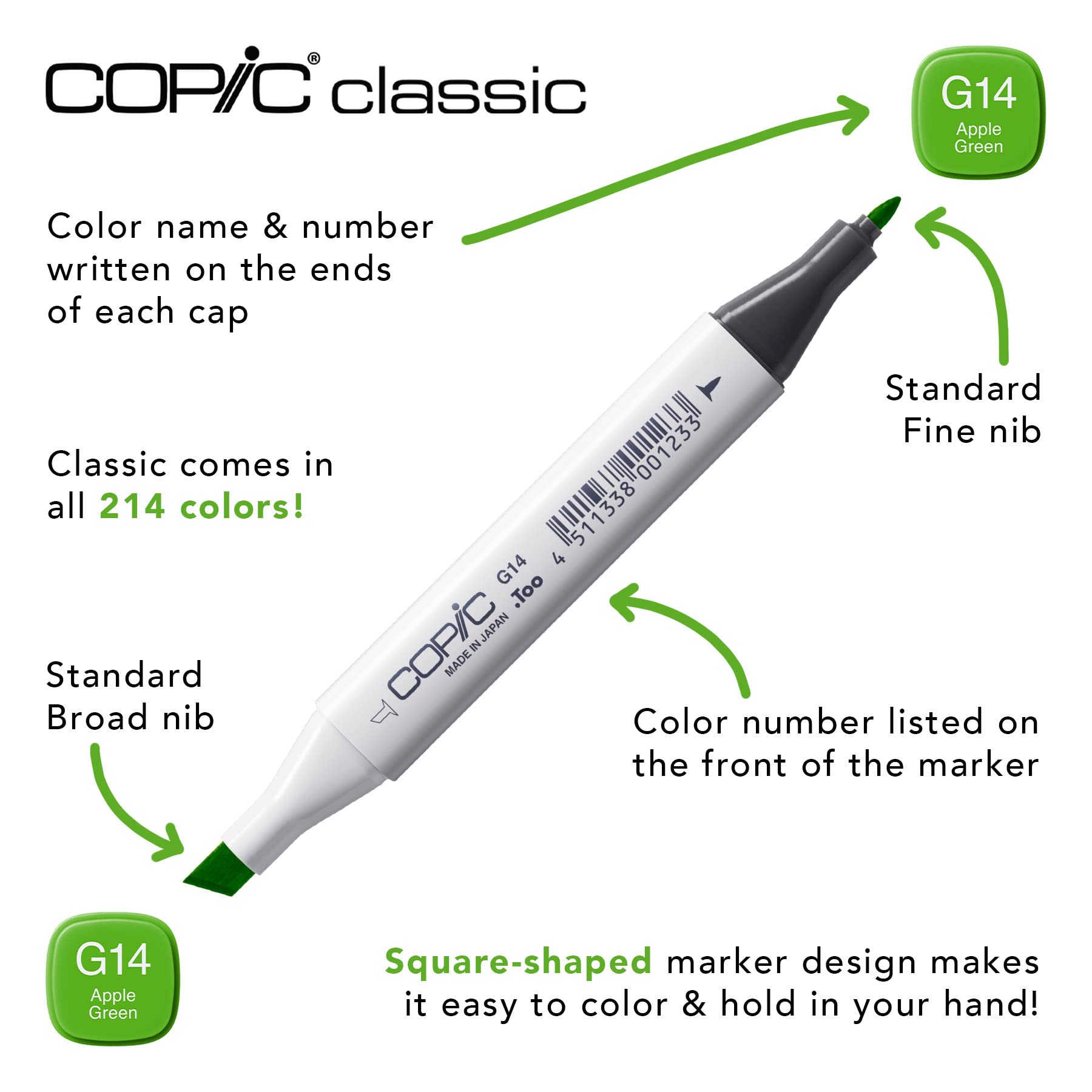 Copic Classic Marker Set, 72-Colors, Set B