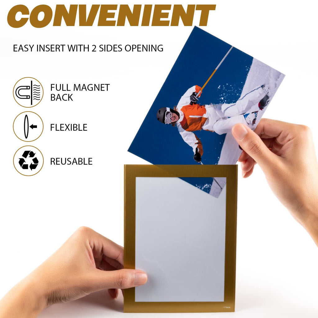 STTMGN Magnetic Picture Frames with Black Border(2.5"X3.5",12 Pack),Mini Wallet Size Magnet Photo Sleeves Pockets/Holder,Decorations for Home/Office/School/Classroom/Party