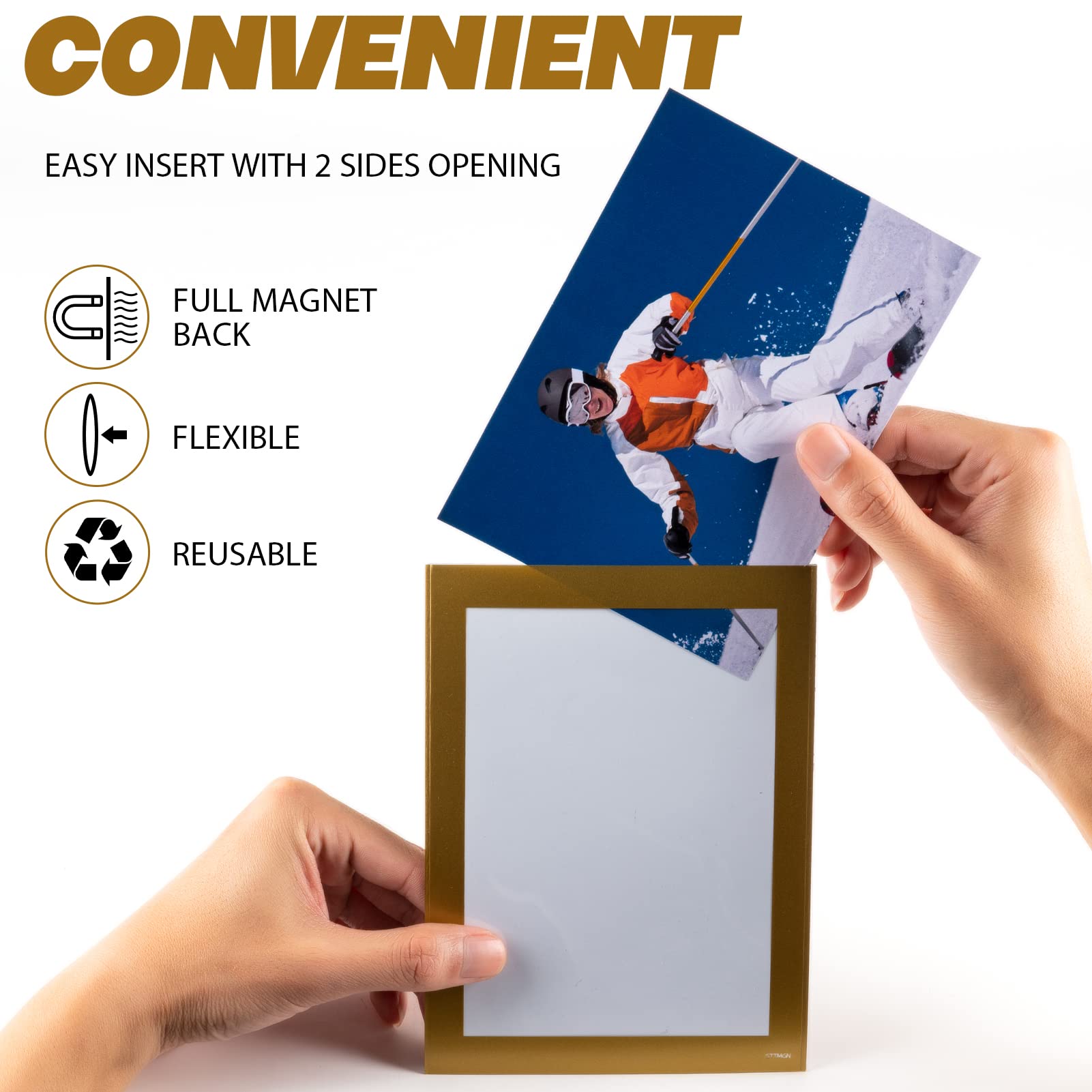 STTMGN Magnetic Picture Frames with Black Border(2.5"X3.5",12 Pack),Mini Wallet Size Magnet Photo Sleeves Pockets/Holder,Decorations for Home/Office/School/Classroom/Party