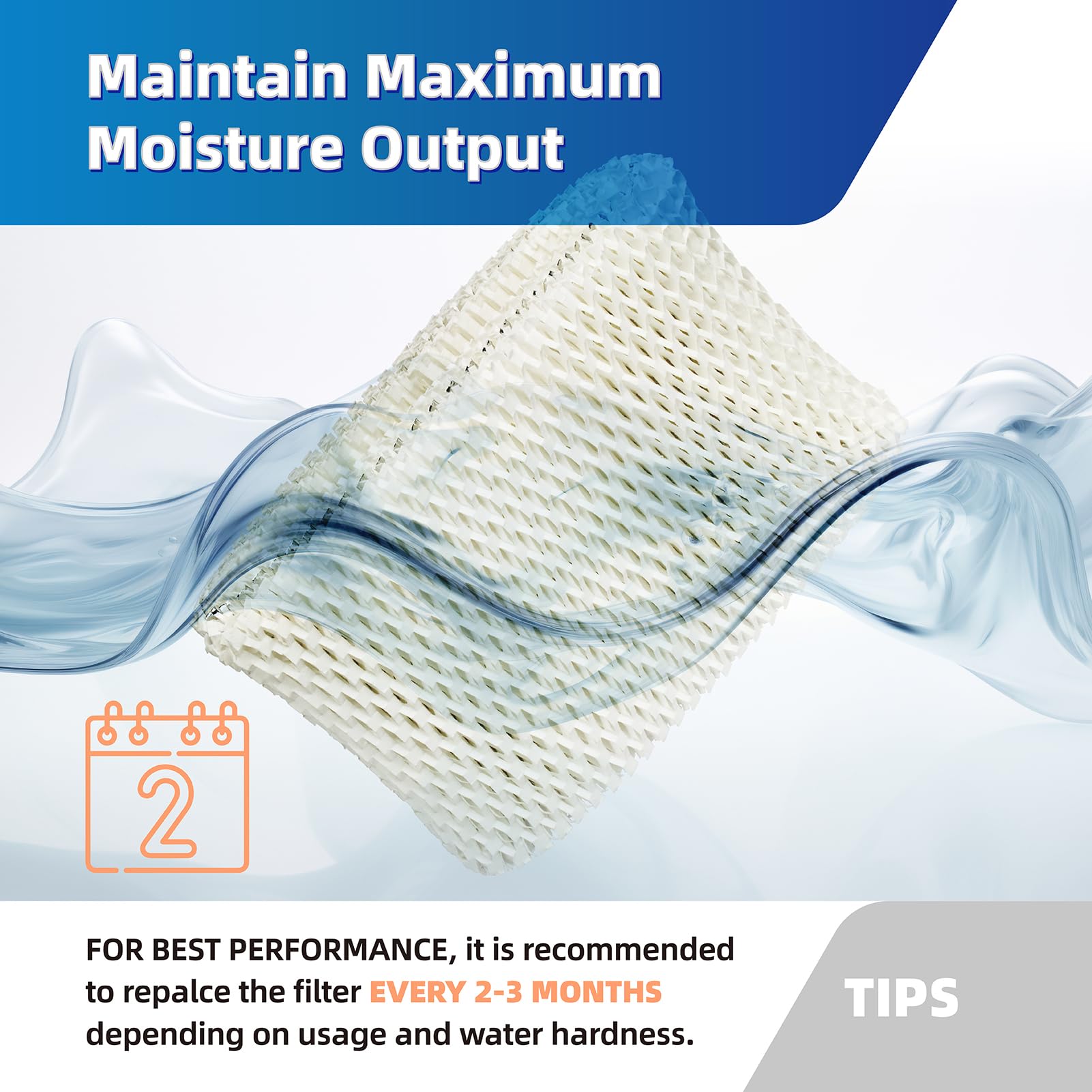 WF2 Humidifier Filter Replacement for Vicks & Kaz Starry Night Cool Mist Humidifier V3500N V3700 V3100 V3900, Fit for Protec PWF2 VEV400 Humidifier Wicking Filters -2 Pack