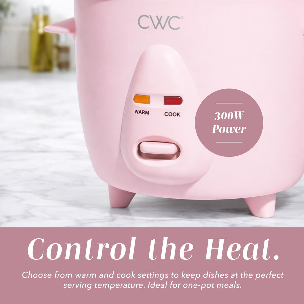 COOK WITH COLOR 6 Cup Rice Cooker 300W - Effortless Cooking and Perfectly, Cooks 3 Cups of Raw Rice for 6 Cups of Cooked Rice, Floral Blue