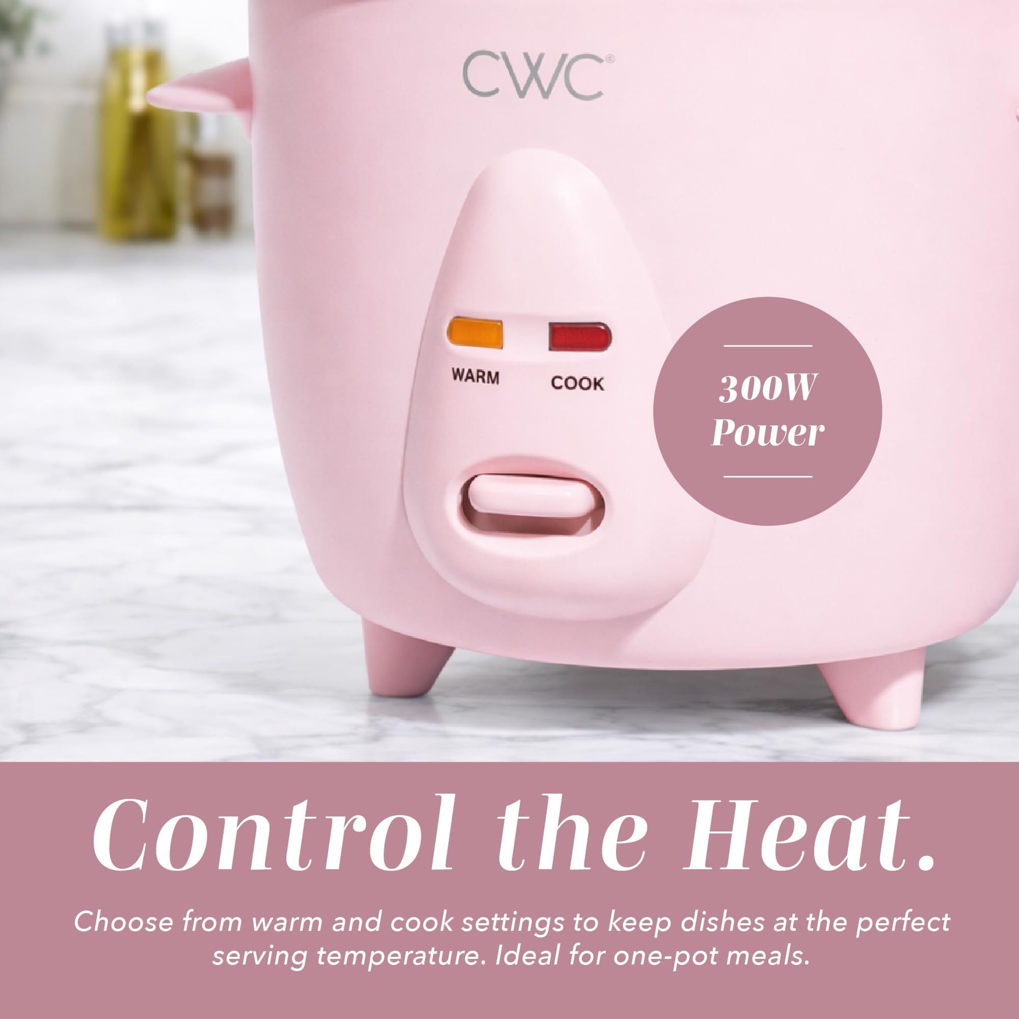 COOK WITH COLOR 6 Cup Rice Cooker 300W - Effortless Cooking and Perfectly, Cooks 3 Cups of Raw Rice for 6 Cups of Cooked Rice, Floral Blue