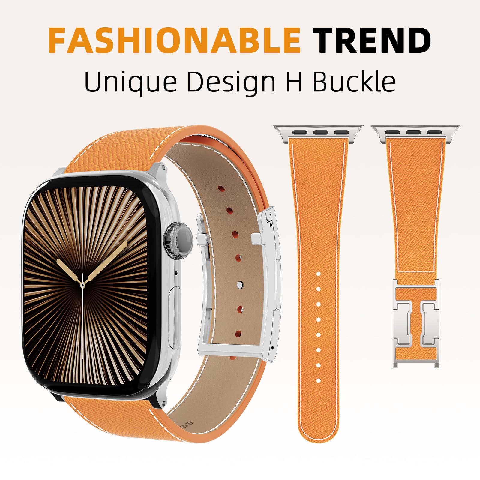 Designer Leather Band Compatible with Apple Watch 49mm46mm45mm44mm42mm41mm 40mm38mm for Women,Magnetic Buckle Replacement Strap for iWatch Ultra 3/2 /1 SE 3/2/1 Series 11/10/9/8/7/6/5/4/3/2/1