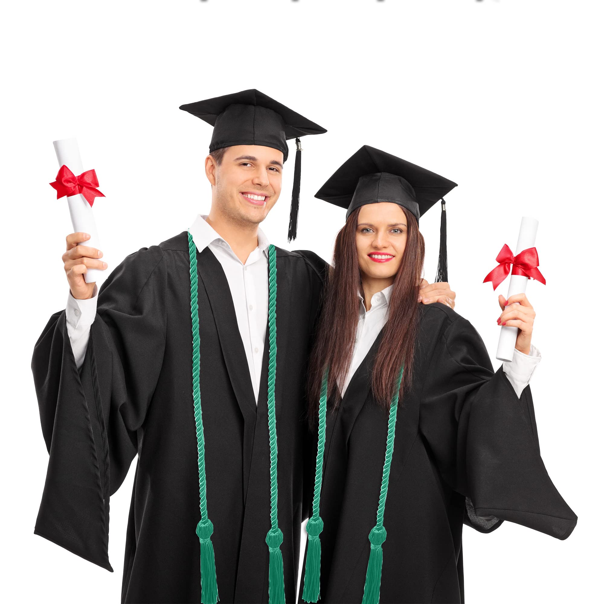 15 Pieces Graduation Honor Cord Braided Honor Cords with Tassels for Graduation Students (Black)
