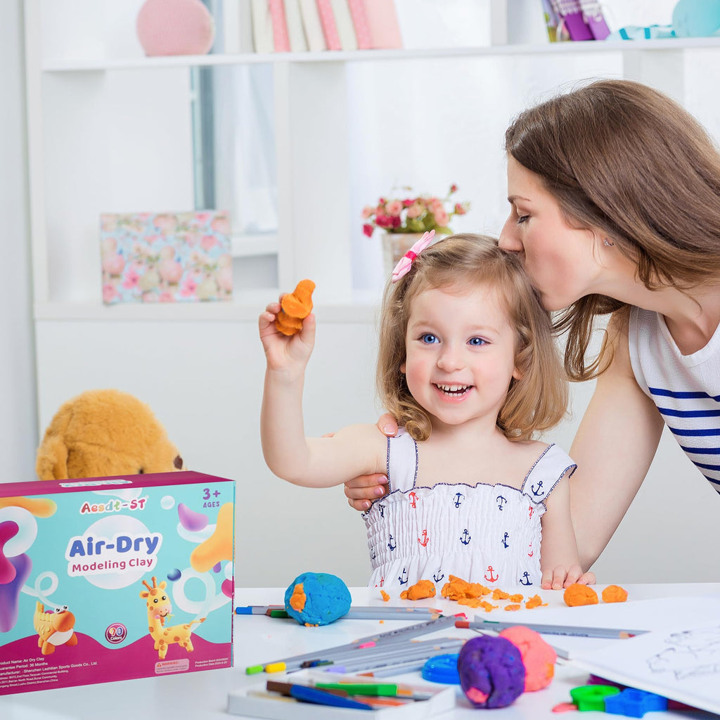 Aestd-ST Air Dry Clay 42 Colors, Modeling Clay for Kids, DIY Magic Clay, Molding Clay Kit with Sculpting Tools, Non-Sticky Soft and Super Light, Arts and Crafts Gift for Boys Girls Kids