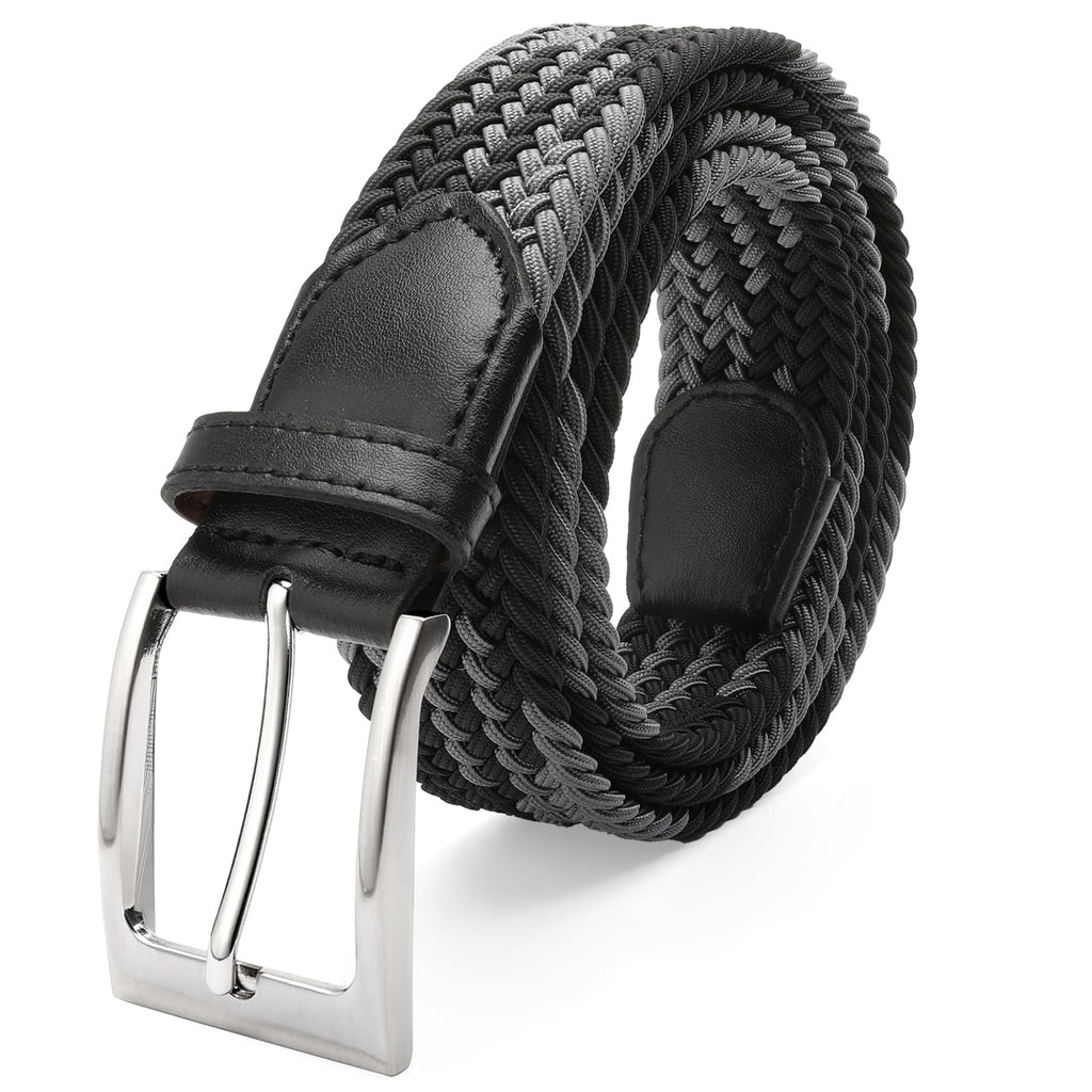 FAIRWIN Men's Golf Belt, Stretch Braided Elastic Woven Casual Jeans Belts 1 3/8" Nylon Web Work Belts for Men