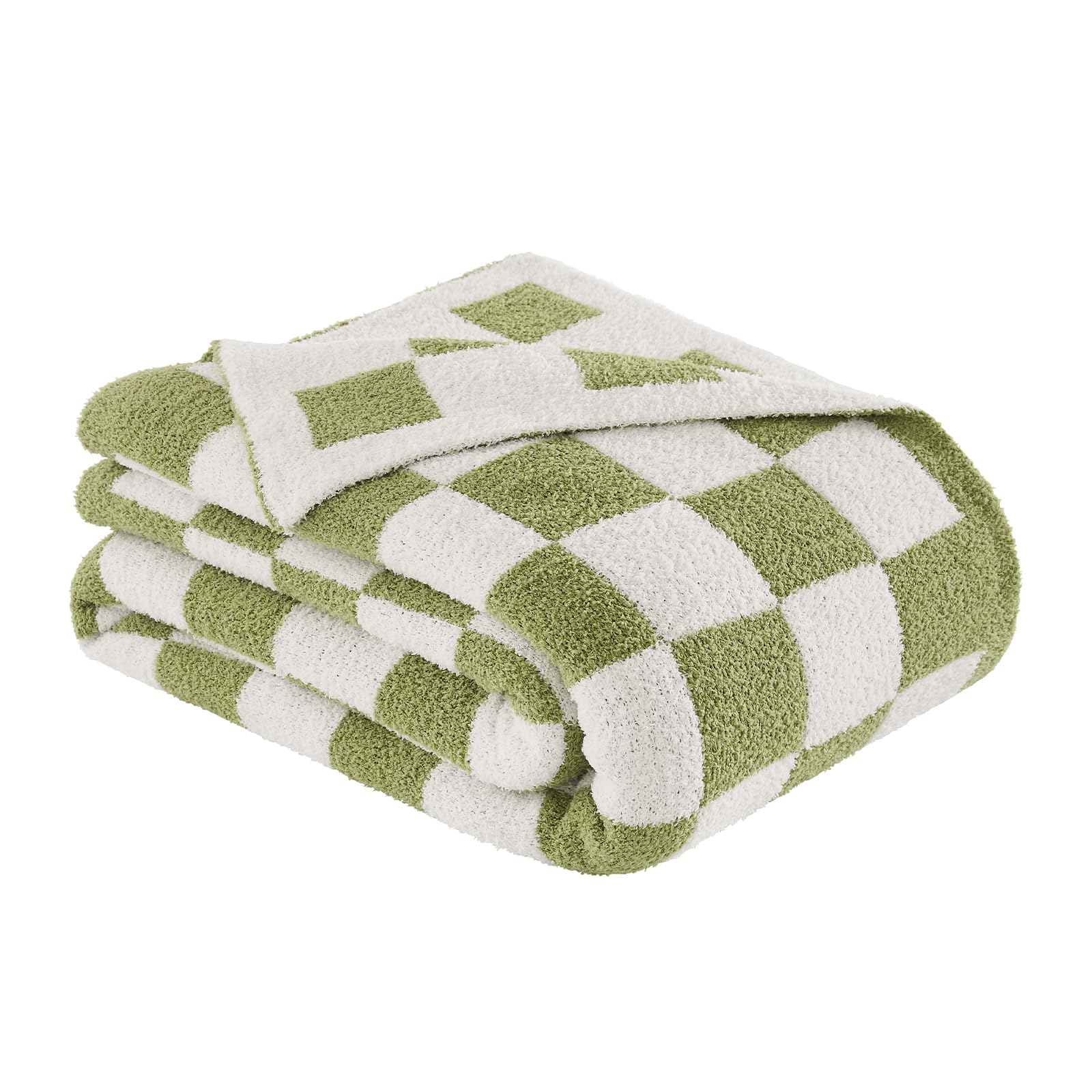 Checkered Throw Blanket, Black Soft Cozy Fluffy Knitted Throw Blankets for Couch, Sofa, Bed, Chair, Warm Fuzzy Travel Picnic Lightweight Plaid Blanket, 50x70 inches