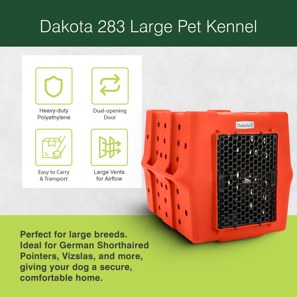Dakota 283 Canine Rough and Tough Economy Dog Crate w/ Removable Two-Way Door - Heavy Duty Outdoor Kennel for Medium Breed Dogs (Coyote Granite, Intermediate)