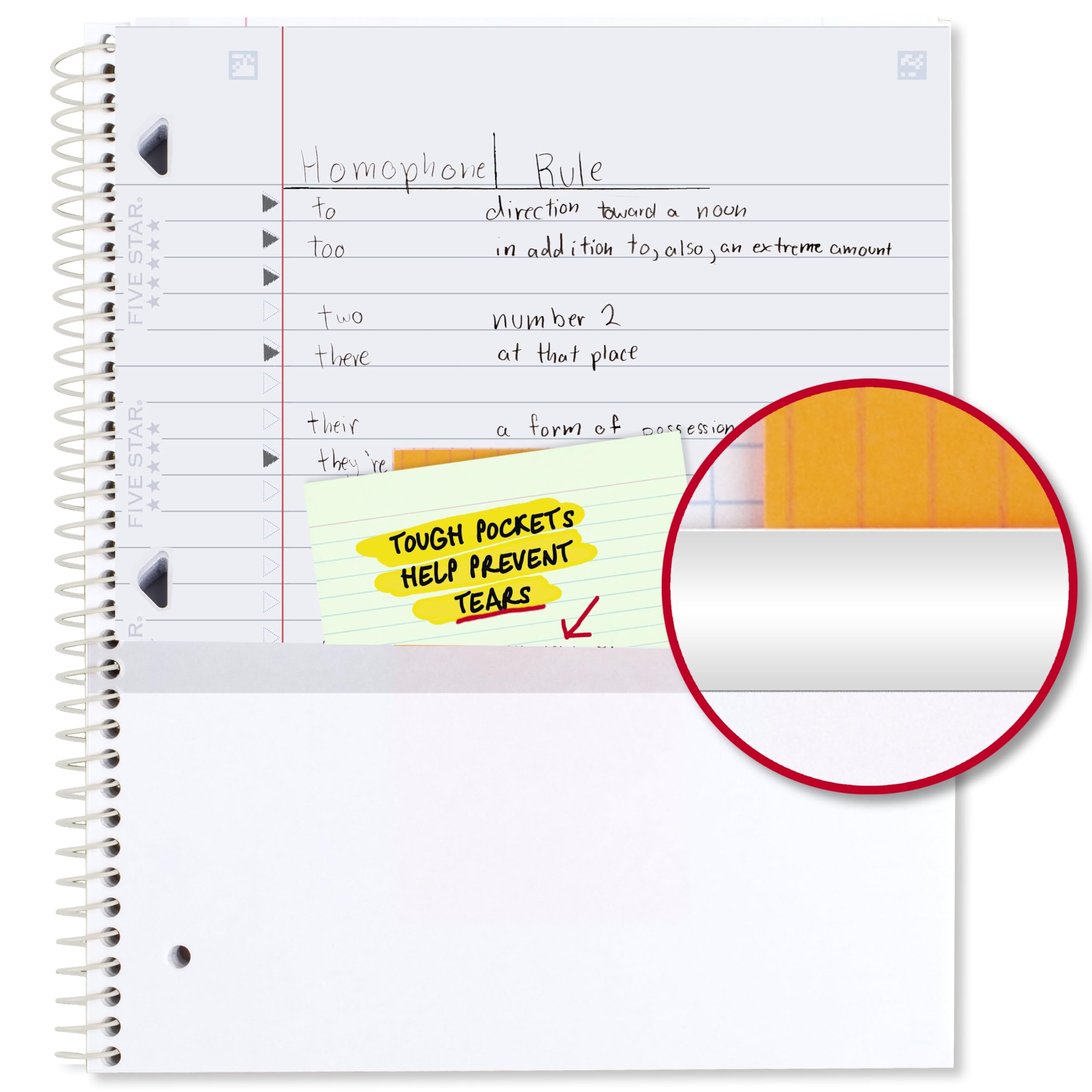 Five Star Spiral Notebook + Study App, 2 Pack, 1 Subject, Wide Ruled, 8" x 10-1/2", 80 Sheets, Fights Ink Bleed, Water Resistant Cover, Pastel Waves and Brush Strokes (930210F-ECM)