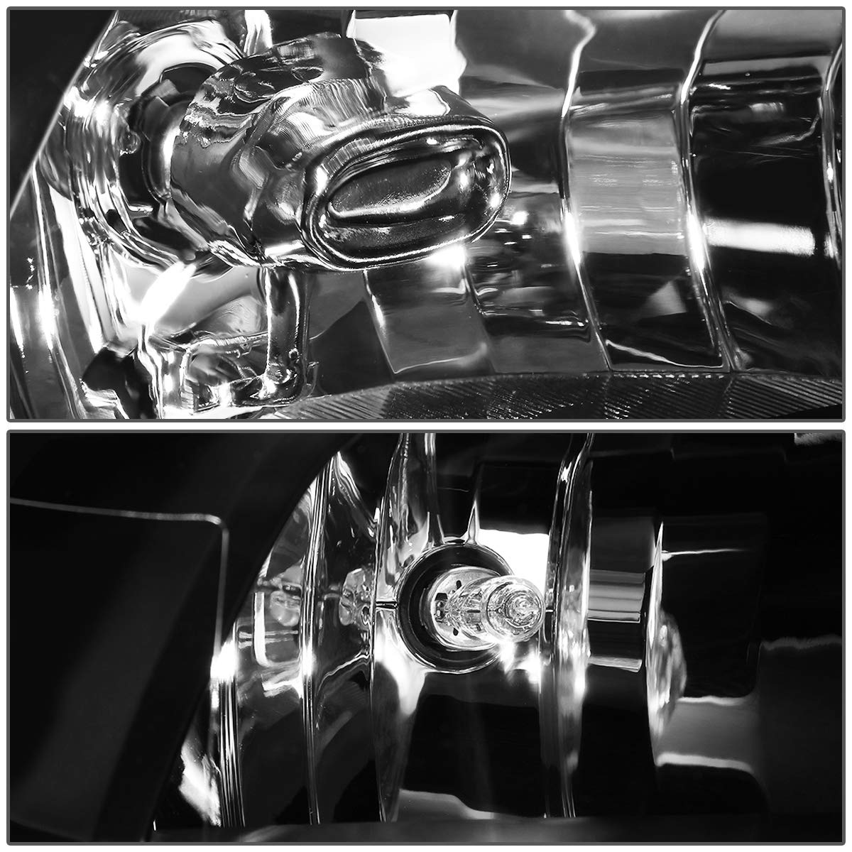 DNA Motoring HL-OH-DR09QUA-BK-CL1 Black Housing Headlights Replacement Compatible with 10-18 Ram 1500-5500, Fit Dual or Quad Headlight Models