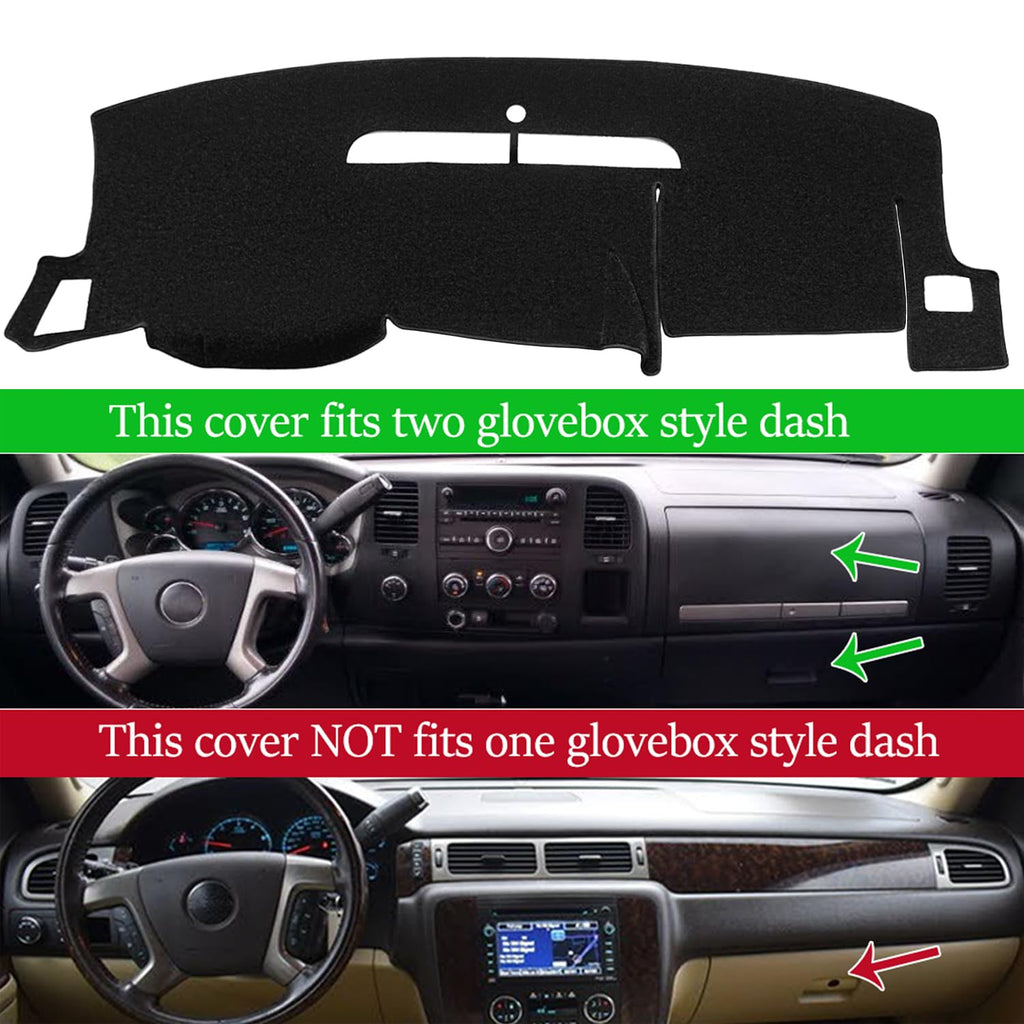 Dash Cover Fit for Chevy Chevrolet Silverado 1500 LT/WT 2500HD 3500HD 2007-2013, GMC Sierra 2007-2013 Dashboard Mat Carpet (08-13 Beige) Y74