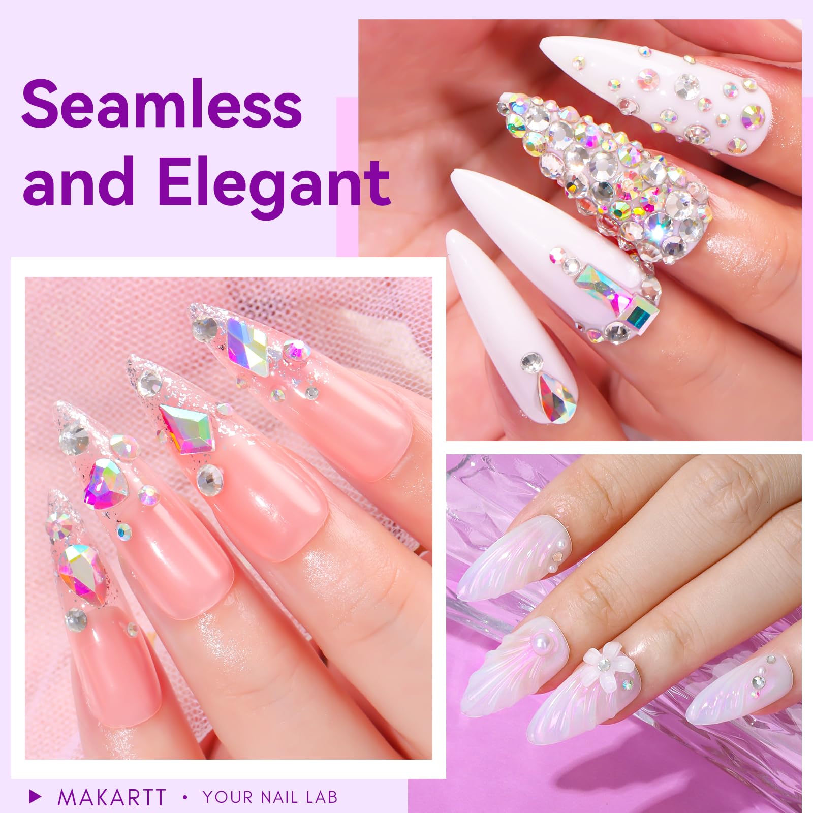 Makartt Rhinestone Glue for Nails: Super Strong Gel Nail Glue for Nail Charms Gems Decorations, 3D Gel Nail Art Bling Jewel Diamonds for Salon & DIY Manicure, 30ML UV Lamp Cured Need Beauty Gifts