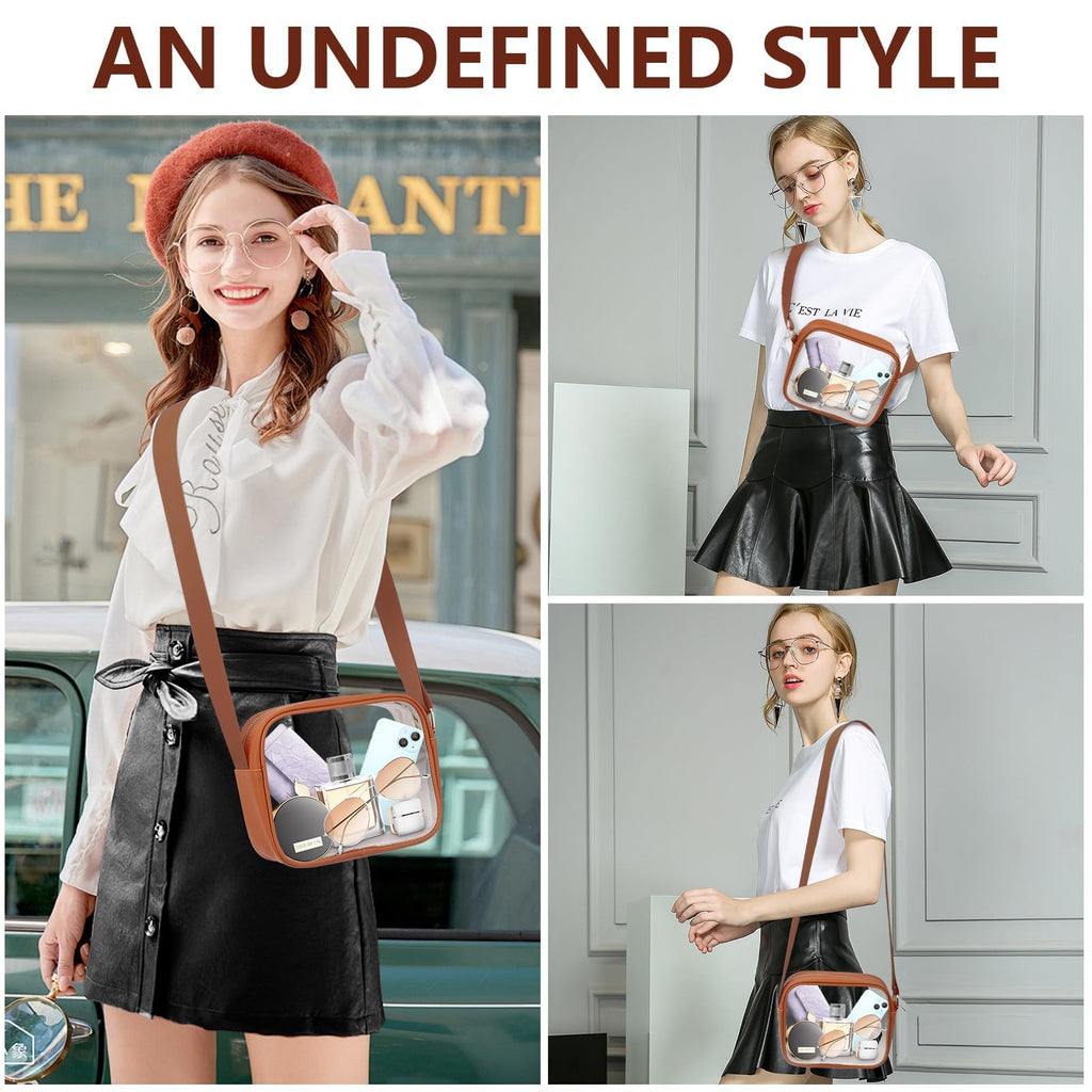 KETIEE Clear Crossbody Bag, Stadium Approved Clear Purse Bag for Concerts Sports Events Festivals
