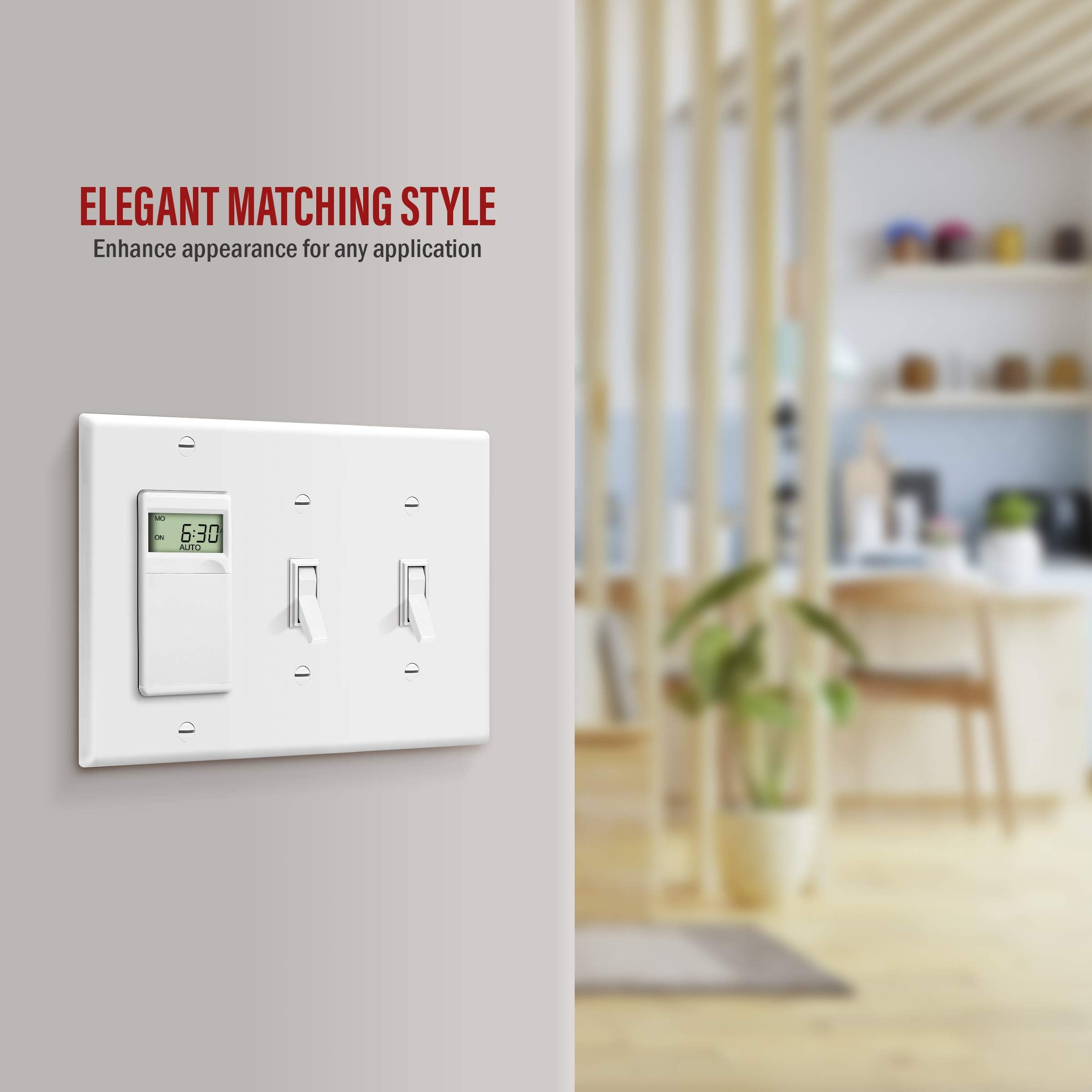 ENERLITES Combination Triple Light Switch Plate, Double Toggle/Single Decorator Switch, Standard Size 3-Gang 4.5" x 6.38", Polycarbonate Thermoplastic, 881231-BK, Black