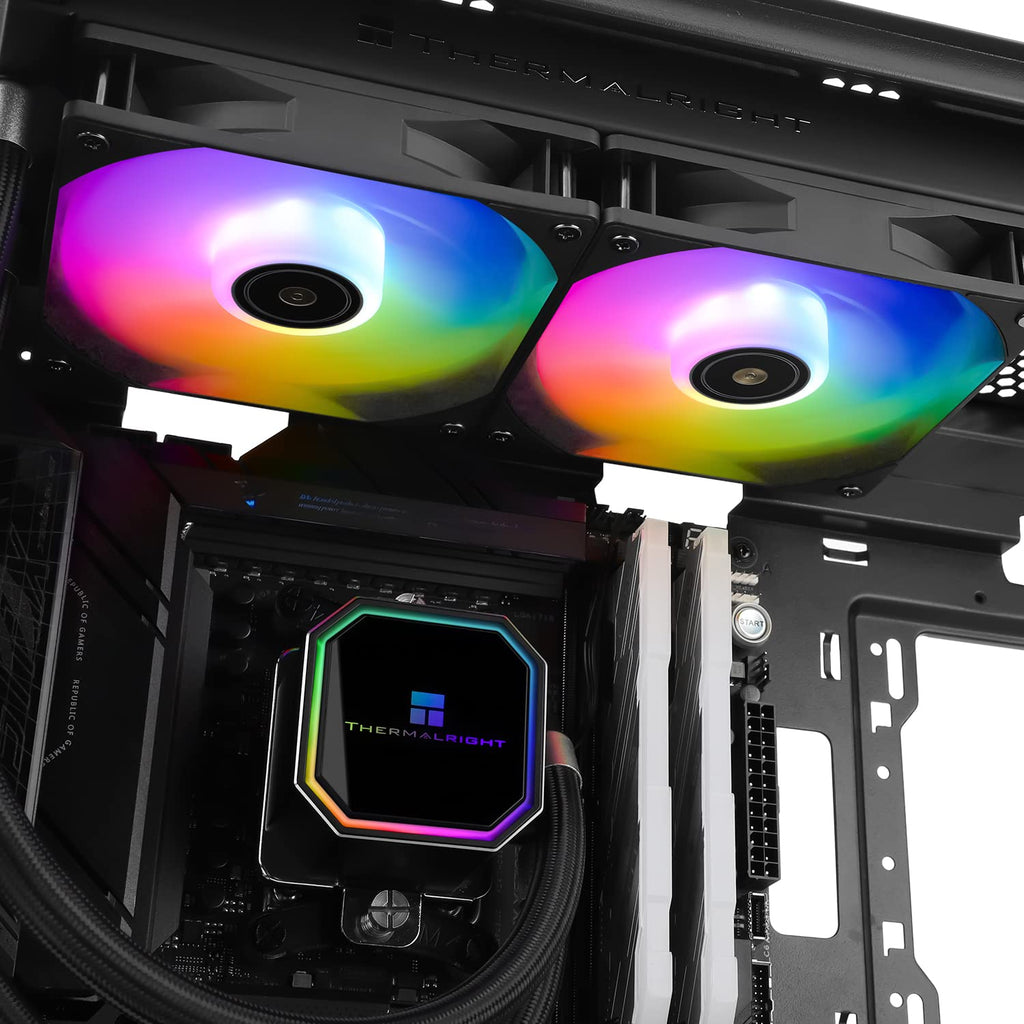 Thermalright Frozen Prism 240 Black CPU Liquid Cooler,Efficient PWM Controlled Pump 3300RPM,TL-E12 Series PWM Fan×2,Water Cooling Computer Parts,for AMD AM4/AM5,Intel LGA1150/1151/1200/1700/1851