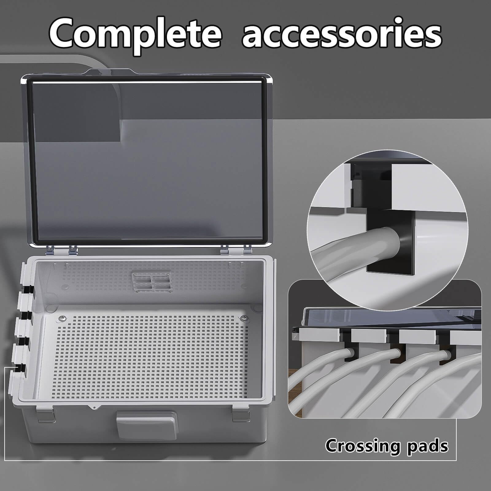 ABS Electrical Junction Box, Ventilated Design, Cable Grommets, IP65 Waterproof Enclosure, Indoor/Outdoor Use with Mounting Panel. (Clear Cover, 8.7"x6.7"x4.3")