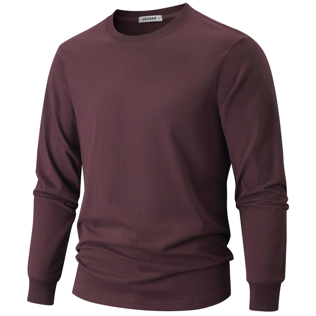 VEIISAR Men's Heavy Weight Crew Neck T-Shirt Mens Premium Cotton Tee - Pre Shrunk S-3XL