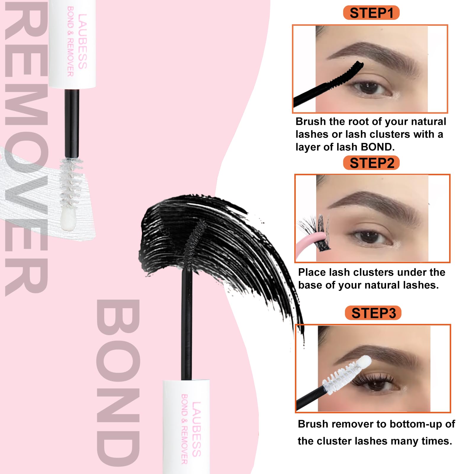 Lash Bond and Seal Mascara for Long Lasting Waterproof Eyelash Extensions - 5ml+5ml