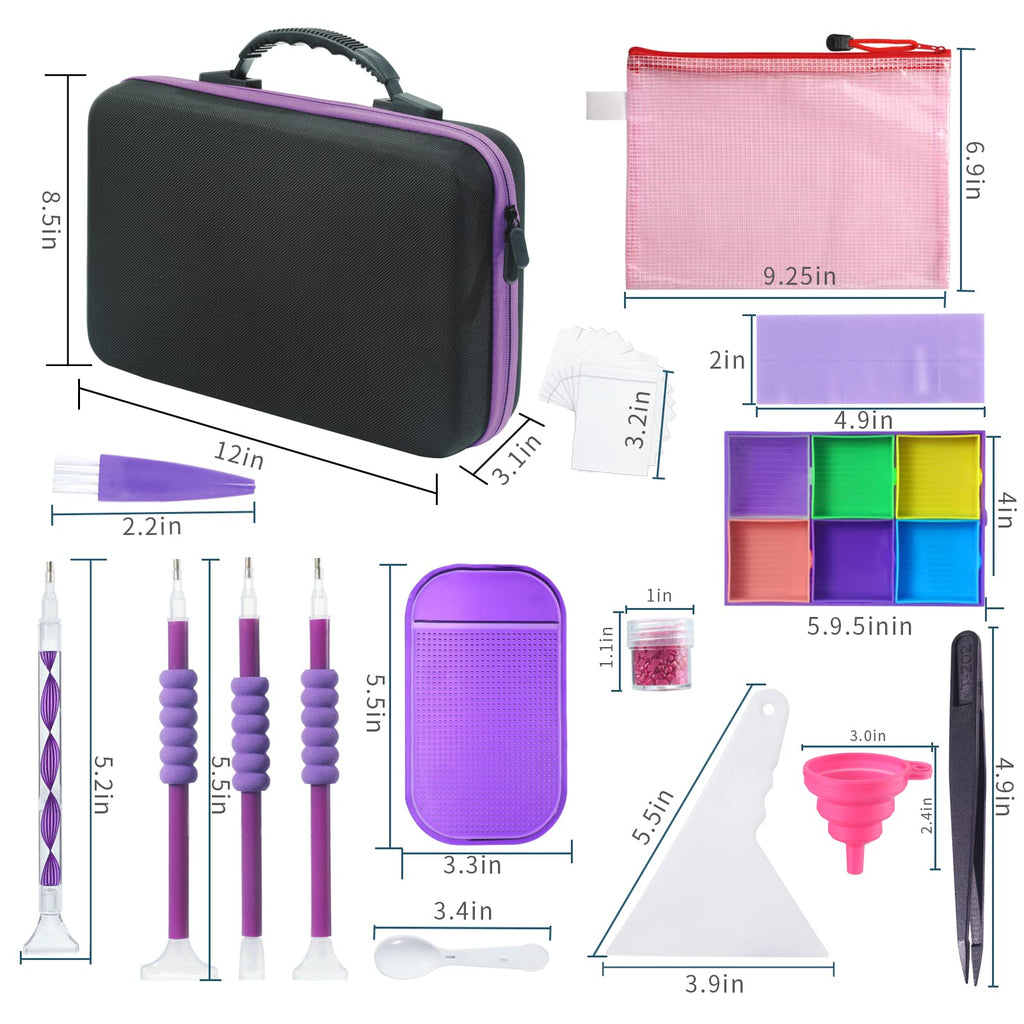 Douorgan Diamond Painting Storage Containers Portable Bead Organizer Shockproof Bead Art Storage Case Jewelry Beads Storage Box (30 Small Boxes)
