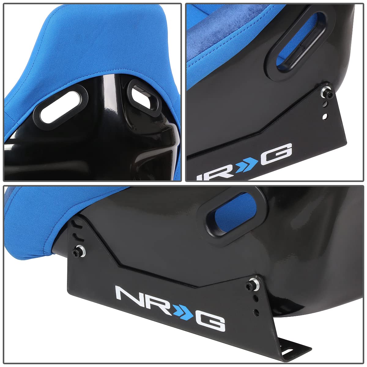 NRG Innovations NRG-FRP-330 Fiber Glass Fixed Back Bucket Racing Seat (Small), 4 pt Harness Compatibility, Black Seat Cover, 19"W X 18" D X 34" H