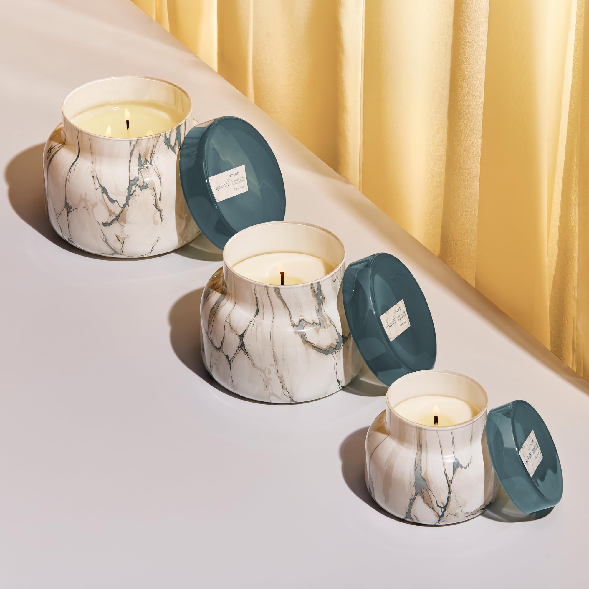 Capri Blue Modern Marble Jar Candles - Luxury Candles for Home Scented - Long Lasting Soy Wax Blend (Aloha Orchid, 8 oz)