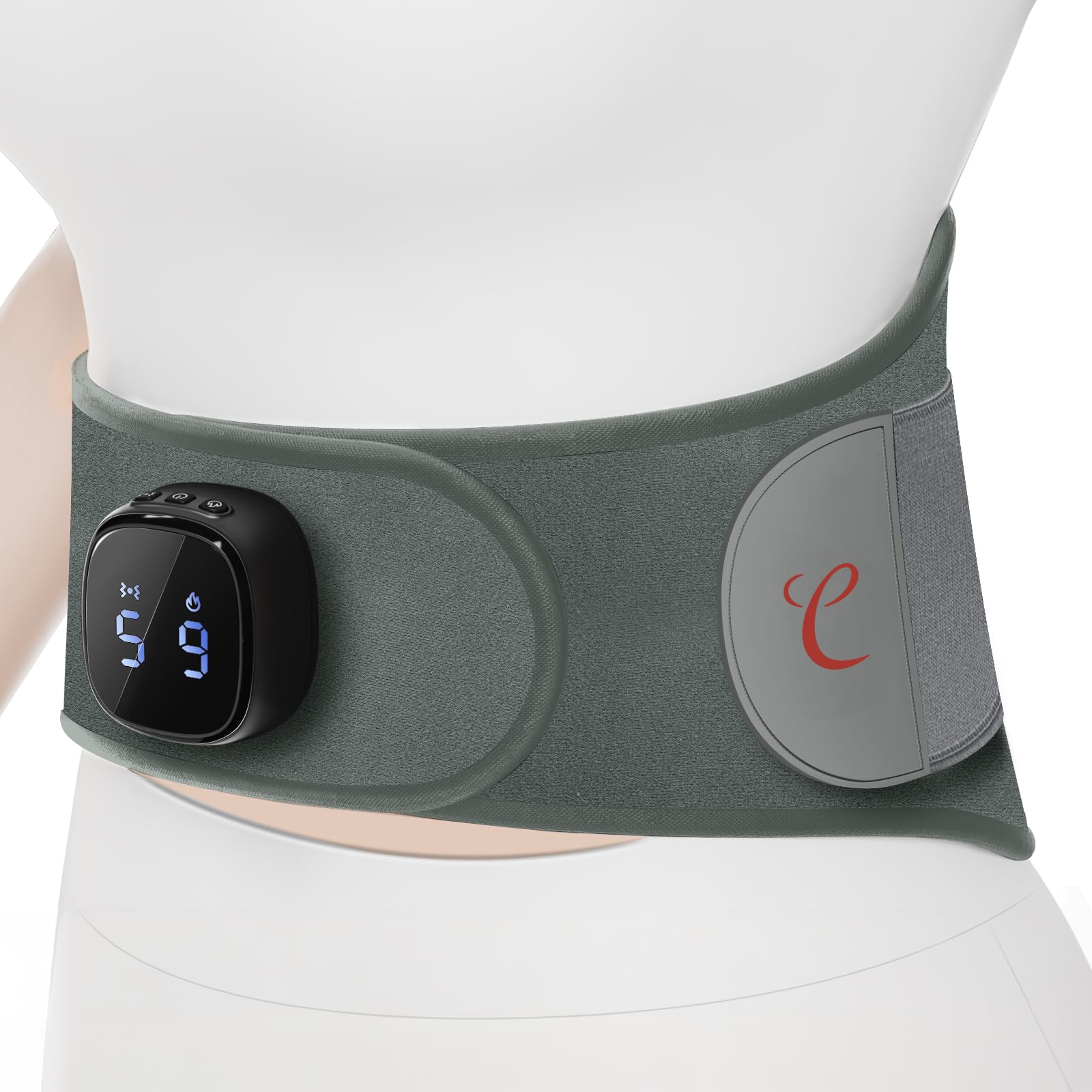Comfytemp Cordless Portable Heating Pad with Massager for Lower Back Soothing, FSA Eligible HSA 9 Heat 5 Vibration 3 Intensity, Rechargeable Wireless Heated Waist Belt App Control, Gifts for Mom Dad