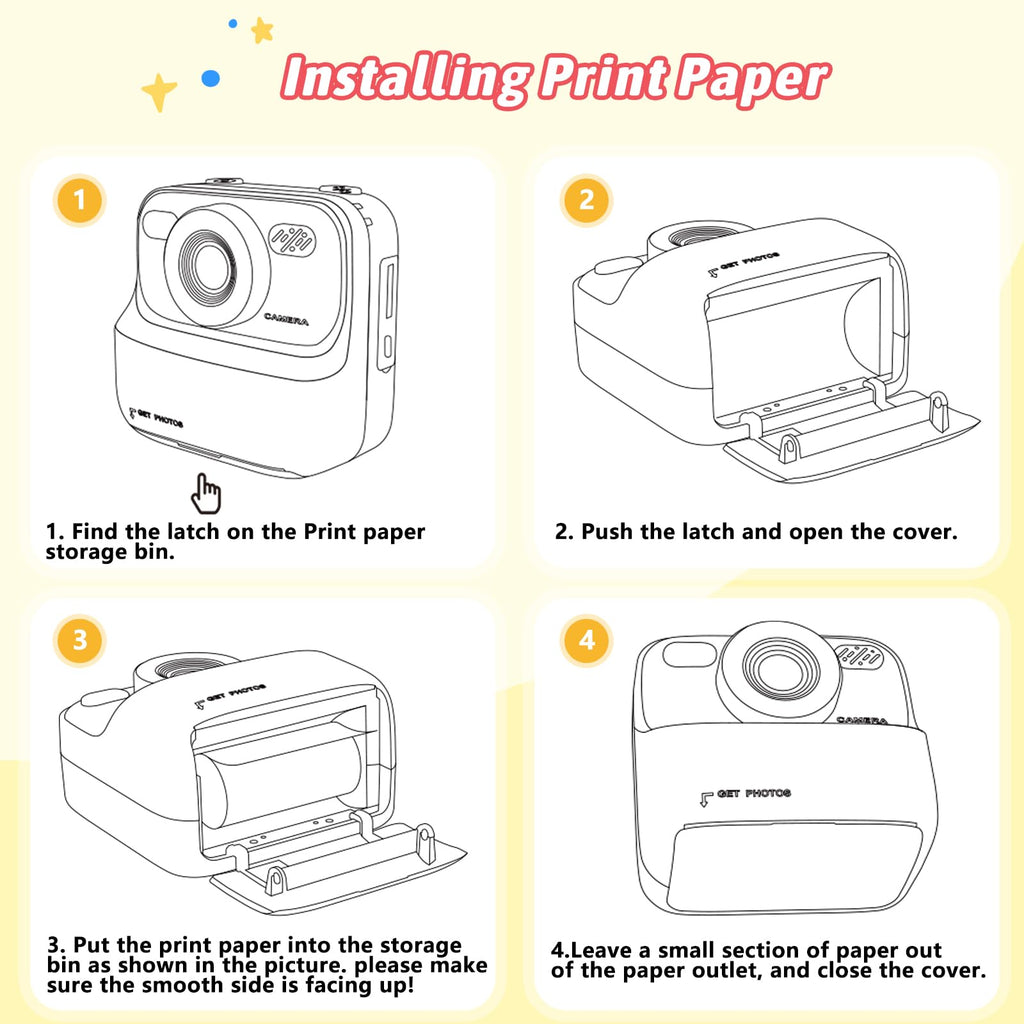 Kids Instant Digital Cameras for Boys and Girls, 1080P HD Dual-Lens Selfie Digital Camera with Print Paper & 32G Card, Christmas Birthday Gifts Toys for Toddler and Teenagers Age 3-16 Years Old