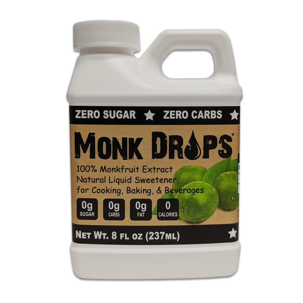 Monk Drops - 100% Monkfruit Liquid Sweetener, Zero Glycemic, Zero Calories, Zero Sugar, No Added Water, Concentrated Monk Fruit (350 Servings, 1.5 Fl Oz)