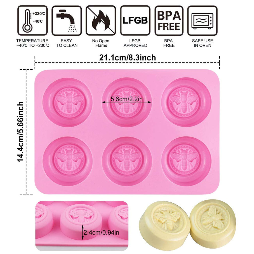 Sakolla 2 Pack Insect Silicone Soap Molds, 6-Cavity Dragonfly Butterfly Ladybug Shape Silicone Molds for Soap Making, DIY Baking Mold for Lotion Bars, Chocolate, Candy, Muffin, Biscuit, Cookie Pans