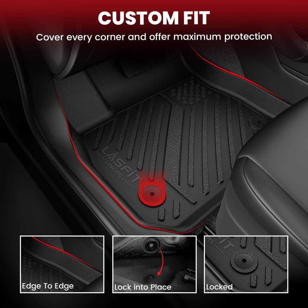 LASFIT Cargo Mat & Backrest Mats for Nissan Armada/Infiniti QX80 2019-2024, All Weather TPE Custom Fit Easy Clean Durable No-Curling Trunk Mat for Armada & QX80, Black
