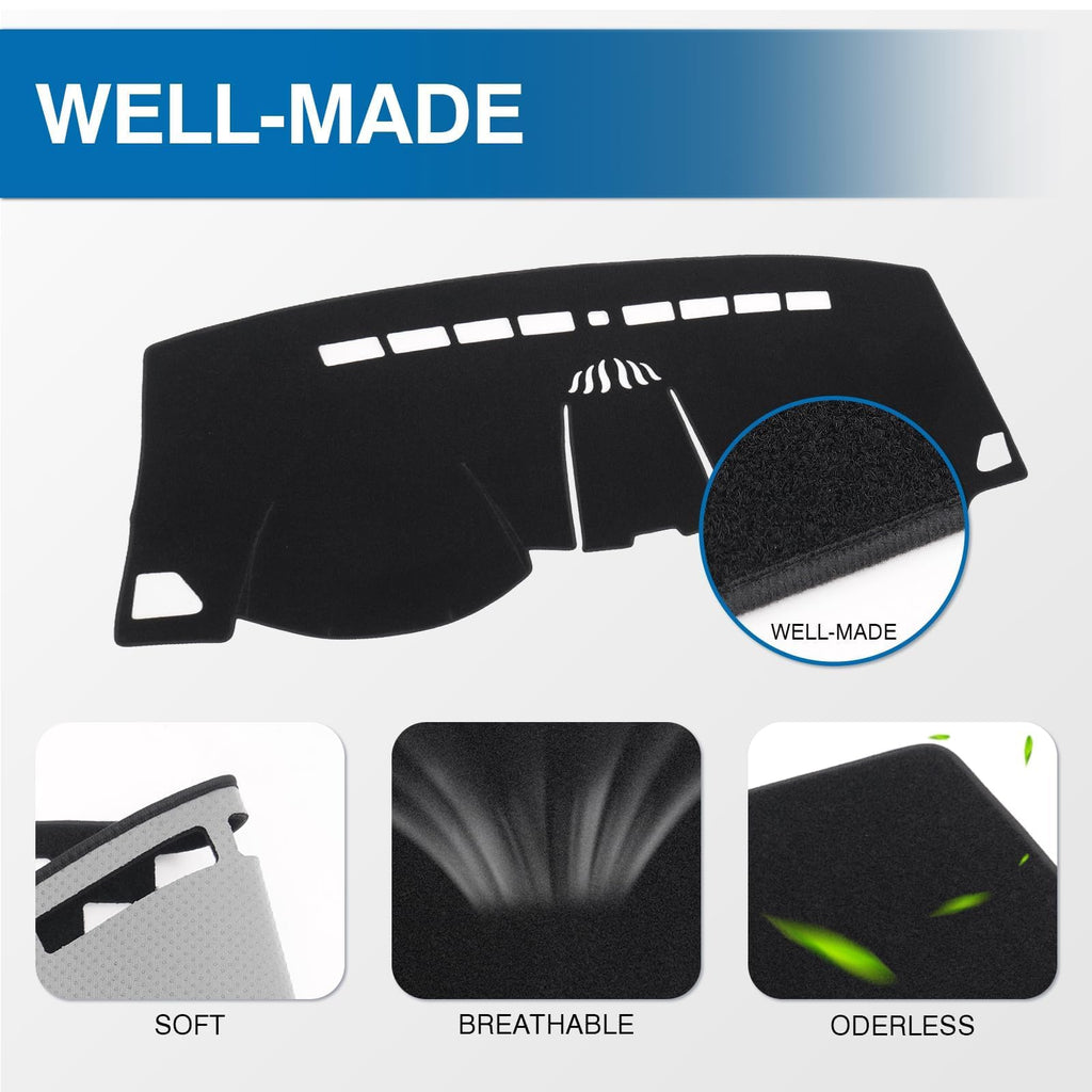 KUST Black Dash Cover for Ford Ranger 1995-2011/Ford Explorer 1995-2001/Mazda B2300 B2500 B3000 B4000 1995-2008/Mercury Mountaineer 1997-2001 Polyester Dashboard Cover Accessories for Ranger