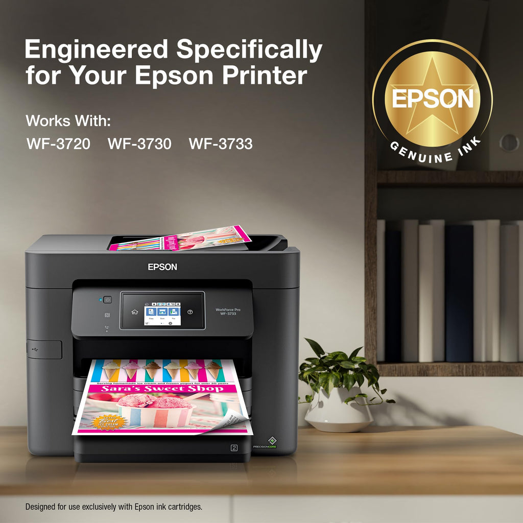 EPSON 702 DURABrite Ultra Ink High Capacity Black Cartridge (T702XL120-S) Works with WorkForce Pro WF-3720, 3730, 3733