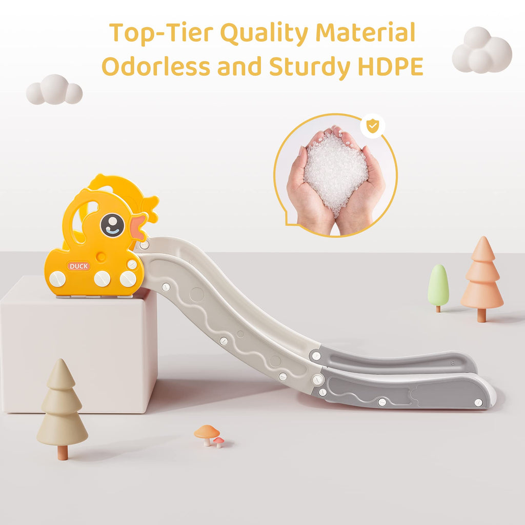 Indoor Kids Baby Couch Slide for Toddler 1-3, Sofa Slide Add-on Attachment for Bed Nugget Playgrounds, with Secure Base Guardrail, Gentle Slope Extended Buffer Zone, Fun Car Design, Blue