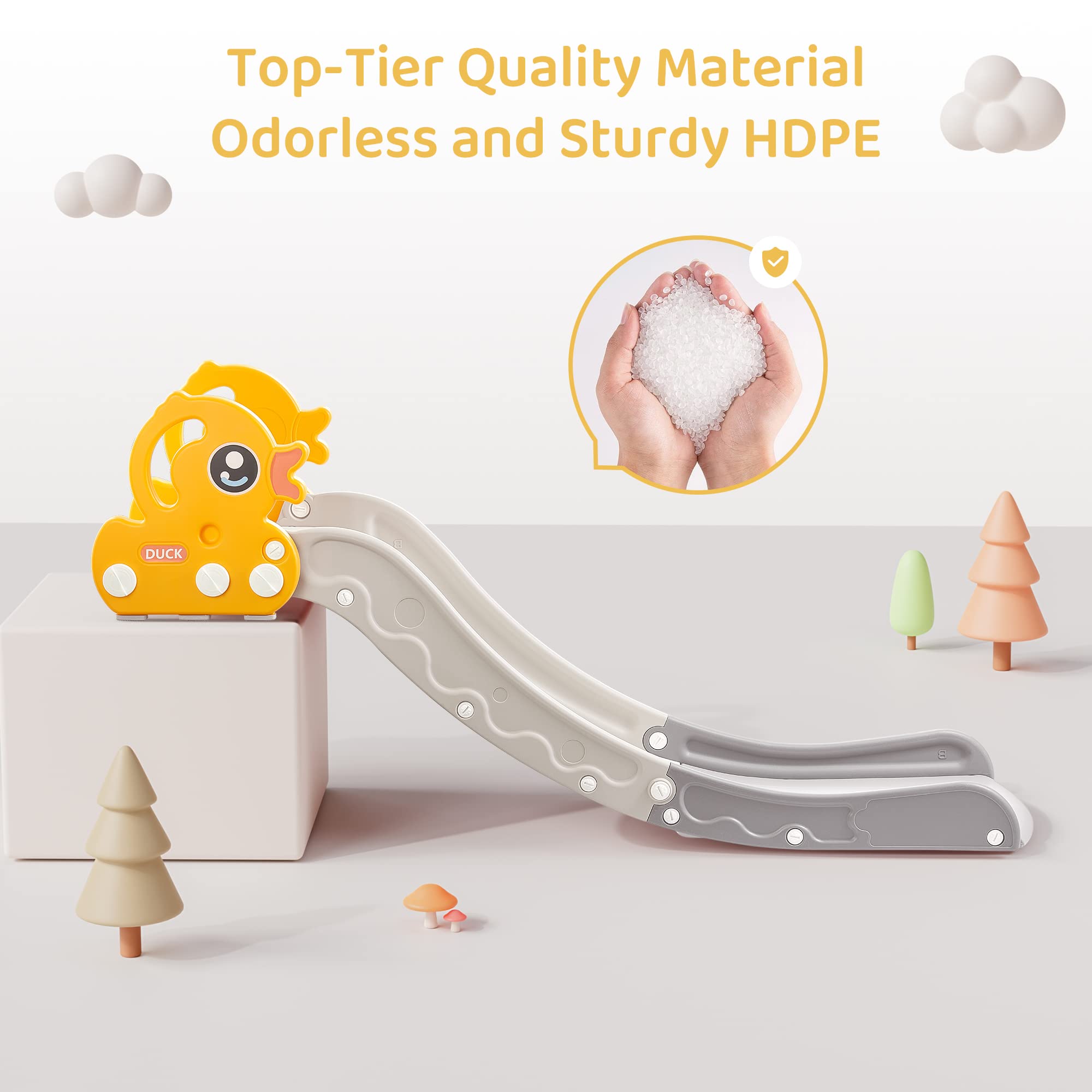 Indoor Kids Baby Couch Slide for Toddler 1-3, Sofa Slide Add-on Attachment for Bed Nugget Playgrounds, with Secure Base Guardrail, Gentle Slope Extended Buffer Zone, Fun Car Design, Blue