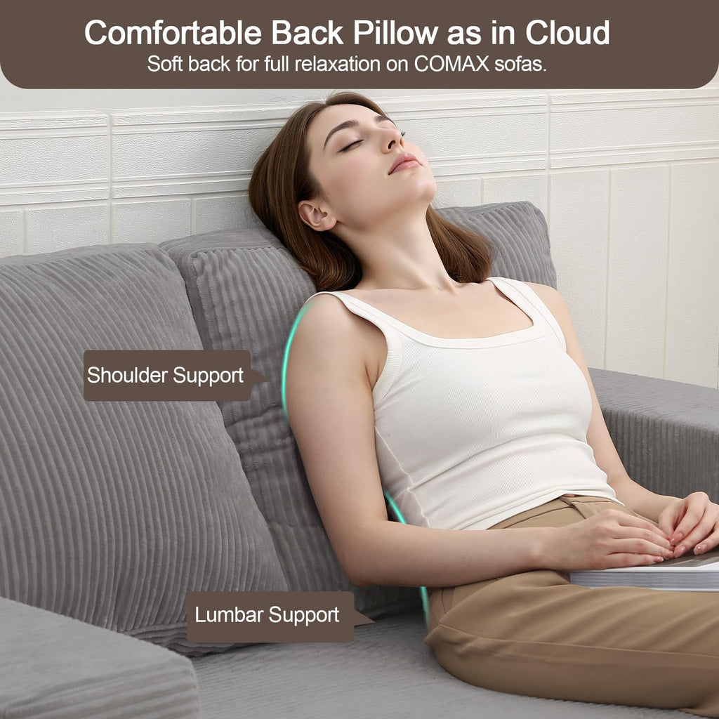 COMAX Futon Sofa Bed, 4‑in‑1 Convertible Sofa Bed, Folding Boneless Couches | Boneless Couch for living room, Fold Out Small Foldable Loveseat Floor Sleeper Mattress Lounge Space‑Saving, Ash Gray
