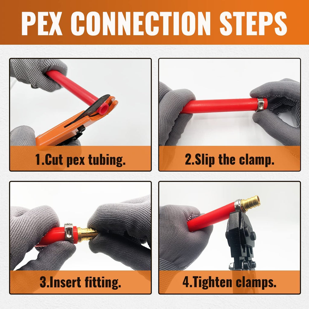 SUNGATOR 15-Pack 1/2 Inch PEX Fittings, 5 Each Elbow Tee Coupling, No Lead Brass, Pex Fittings 1/2 Inch Assortment, UPC, NSF Certified
