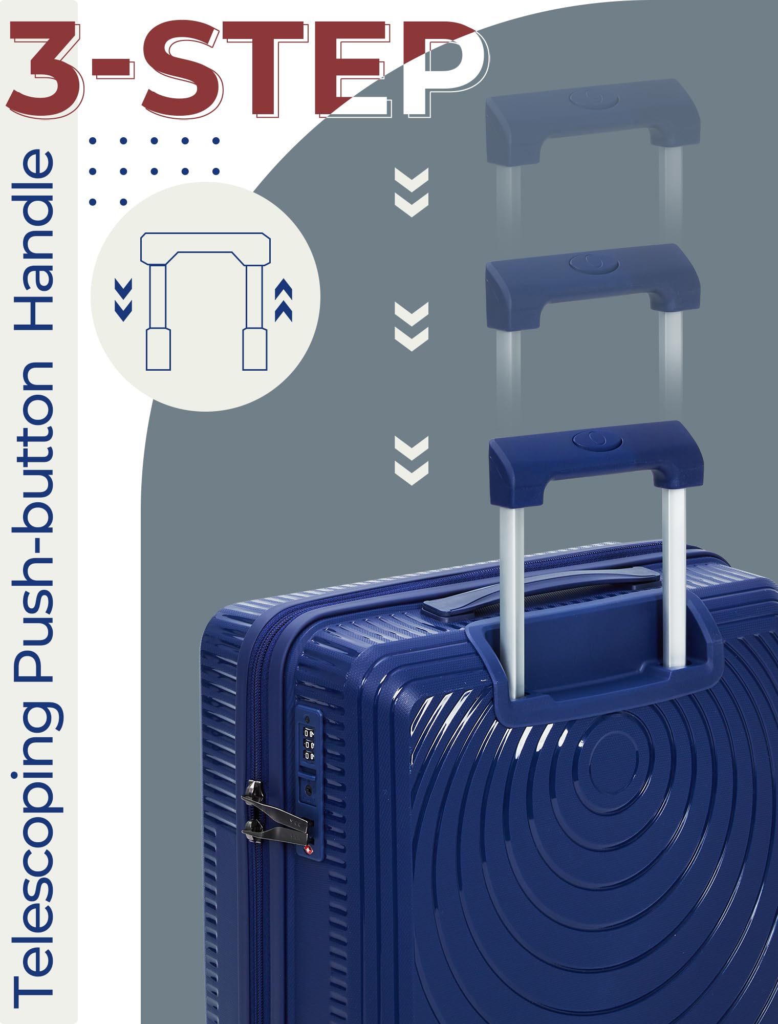 CONCEPTEN Luggage Sets,Suitcases with Wheels, Hardshell Suitcase Set, PP Carry on Luggage Set with TSA Lock, Travel Luggage (Black, Bag Type)