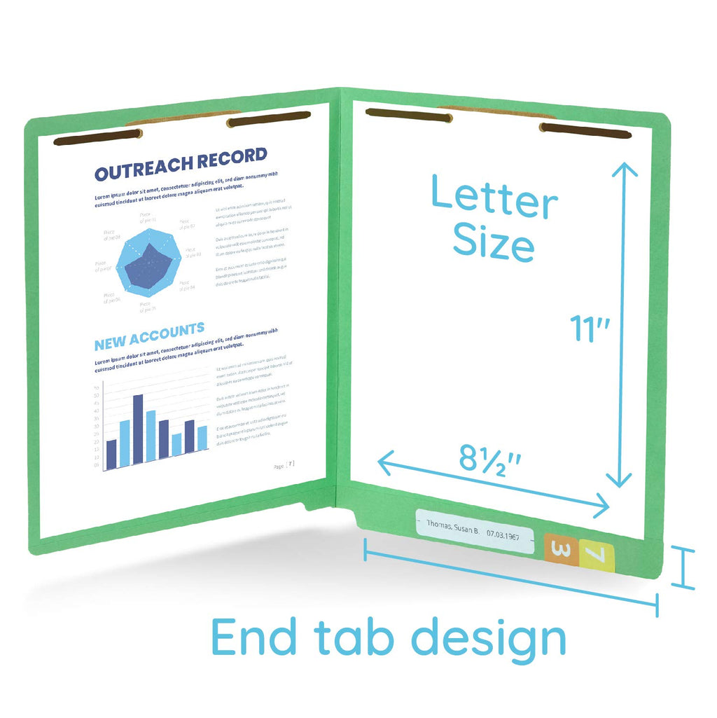 Blue Summit Supplies 100 End Tab Fastener File Folders, Manila