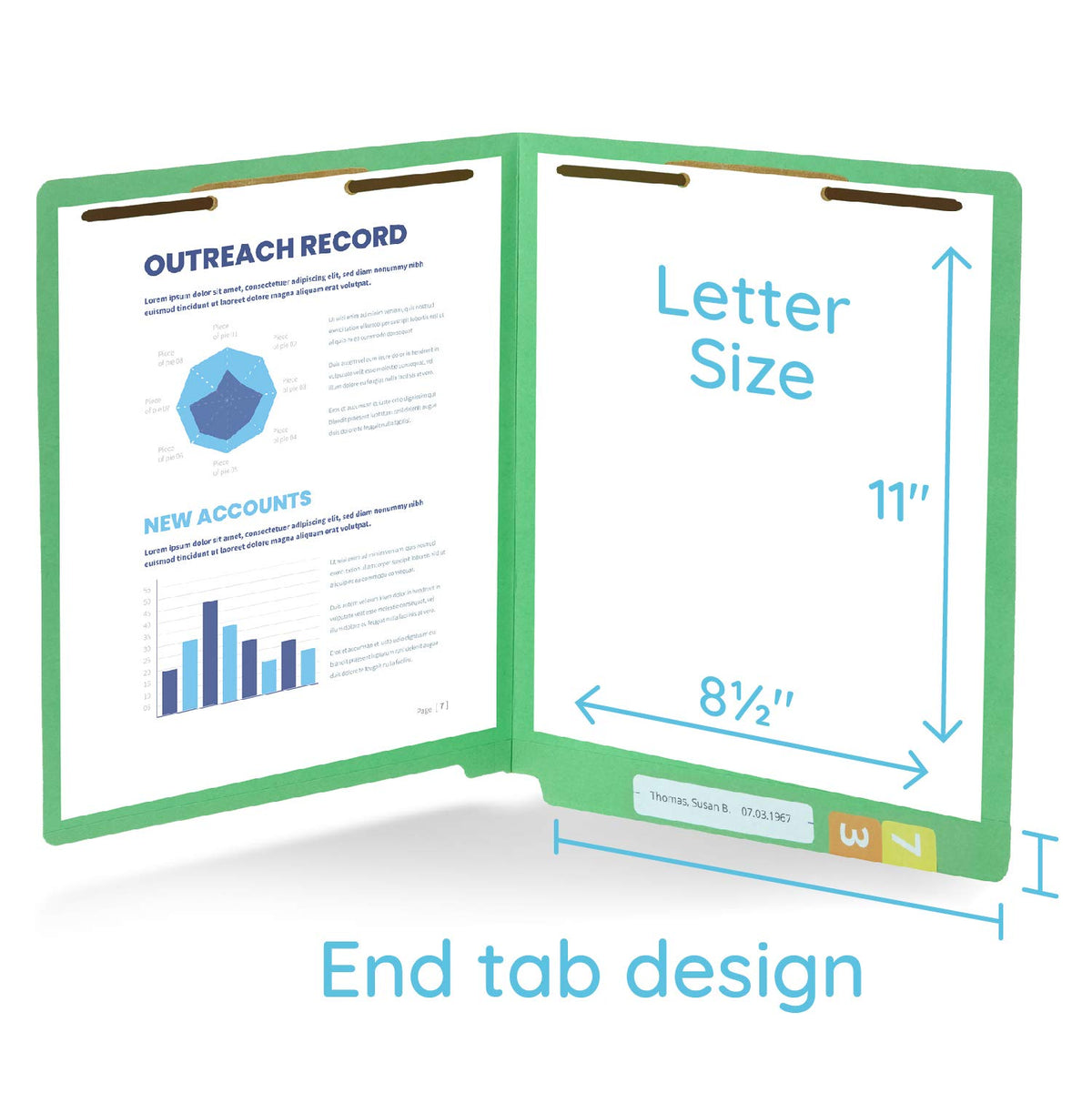 Blue Summit Supplies 100 End Tab Fastener File Folders, Manila