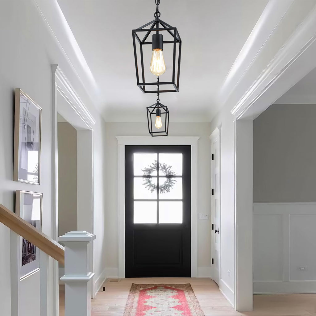Sheetea 2-Pack Gold Pendant Lights Kitchen Island, Modern Mid Century Light Fixtures Hanging Lamp for Kitchen, Farmhouse Kitchen Pendant Lighting Over Island, Metal Cage Design