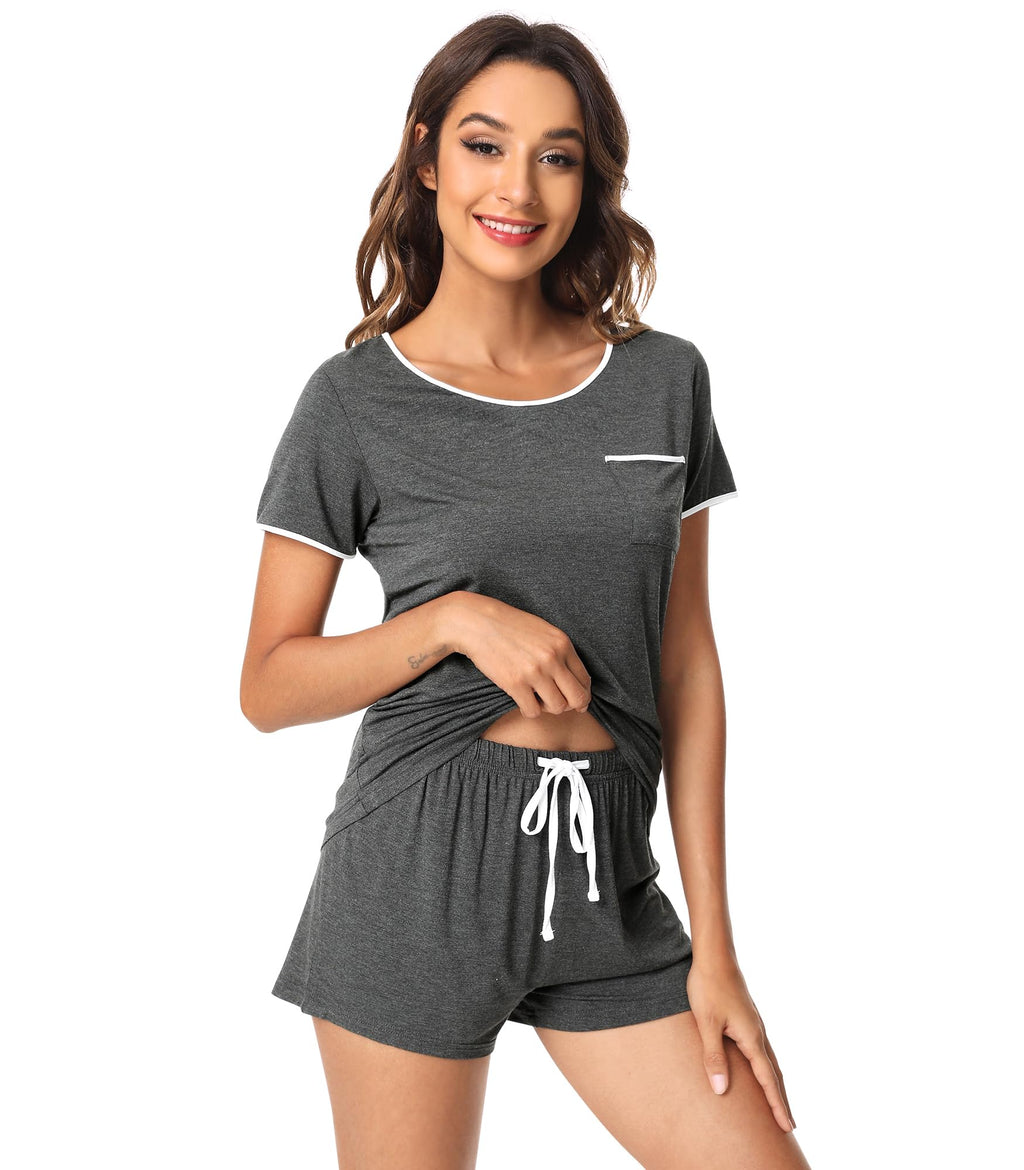 WiWi Viscose from Bamboo Pajamas Set for Women Super Soft Short Sleeve Cooling Summer Plus Size Pjs Sets Sleepwear S-4X