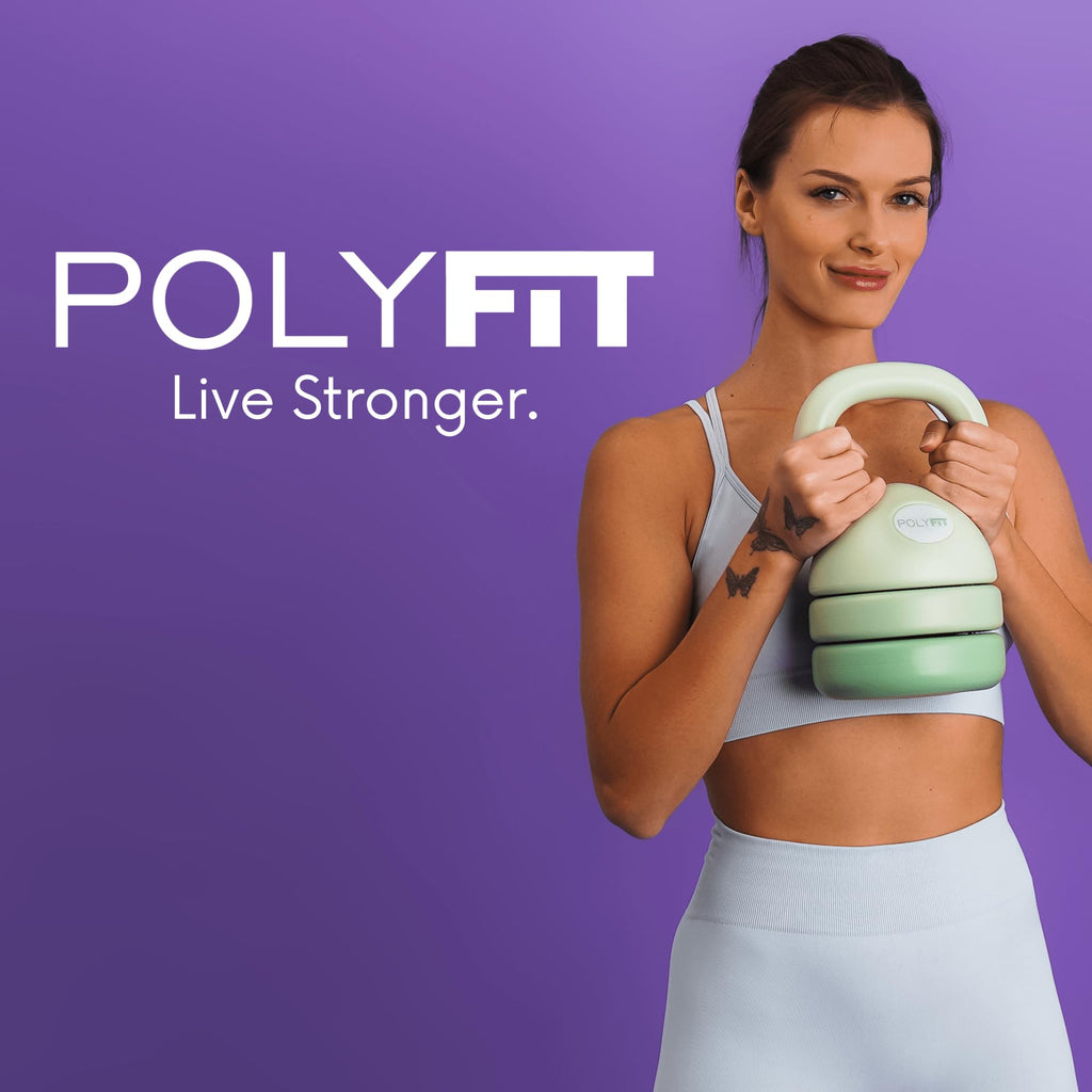 Polyfit Adjustable Kettlebell | 5 lb - 12 lb | Kettlebells Weights Set for Home Gym | Kettle Bell Sets for Women at Home