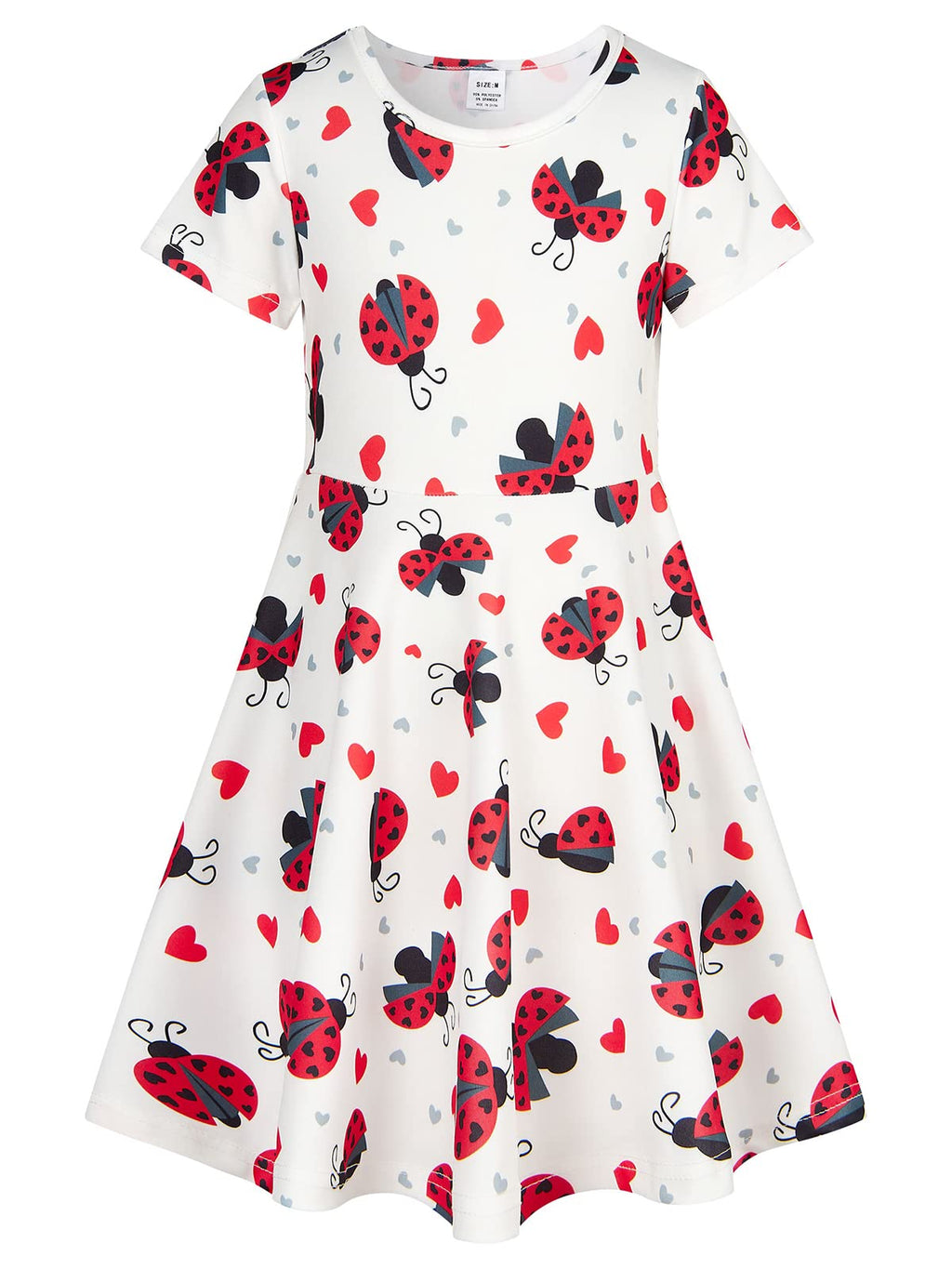 ALISISTER Little Girls Dress Short Sleeve Toddler Summer Sundress 2-9T